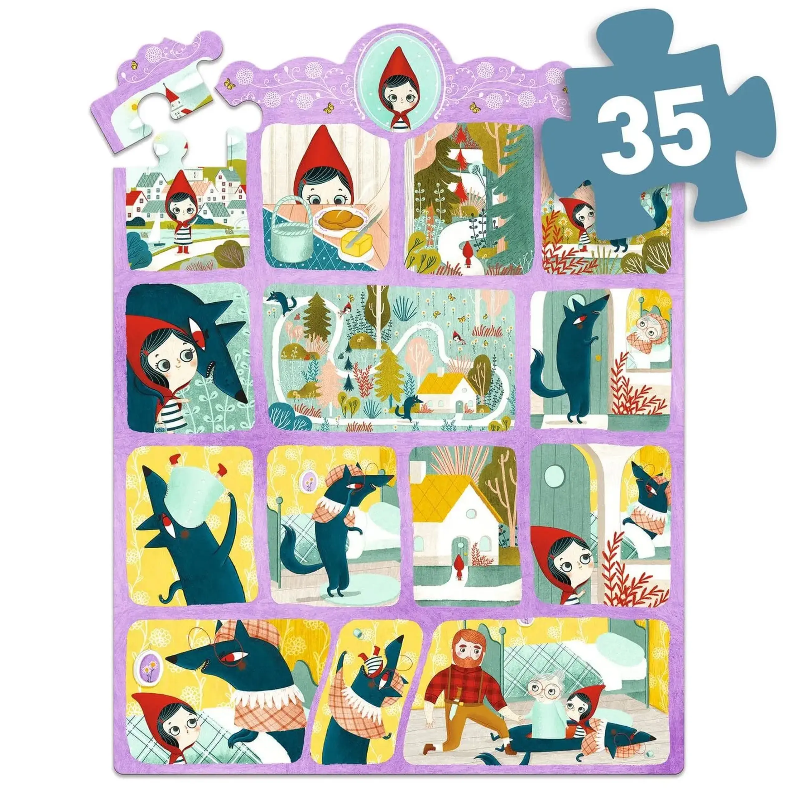 Puzzle Scufița Roșie, 35 de piese — Djeco