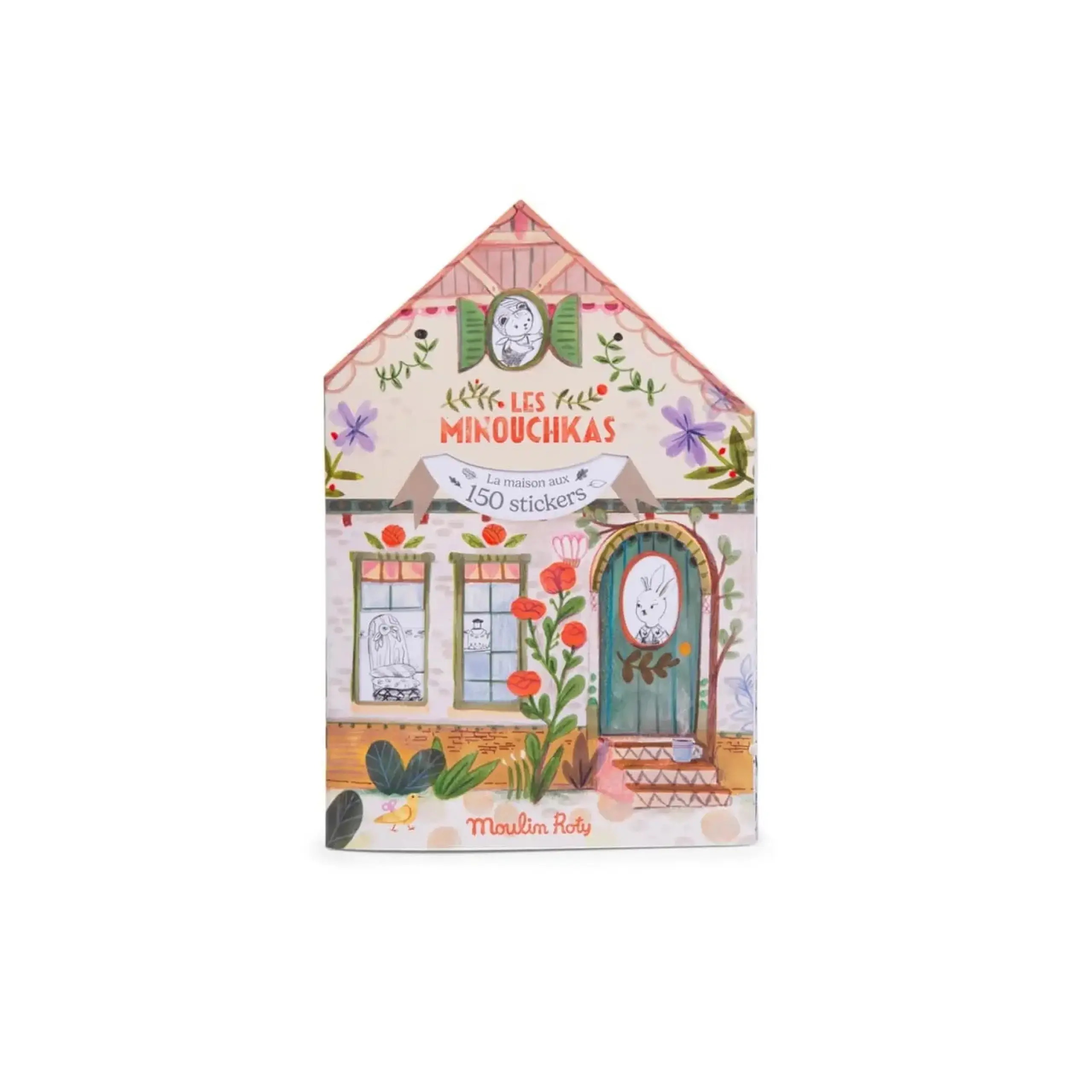 Caiet de colorat cu 150 de stickere, Les Minouchkas — Moulin Roty