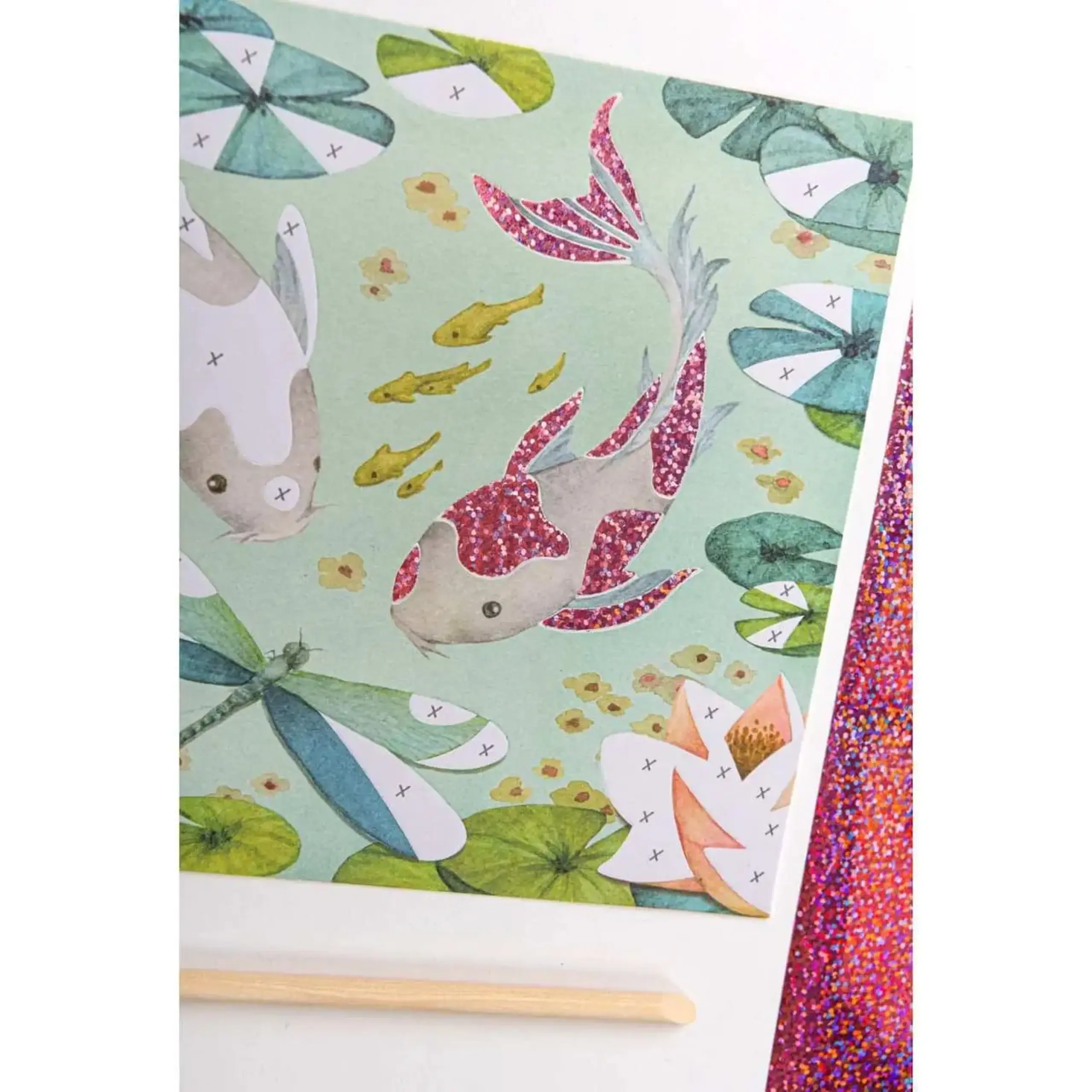 Set creativ cu folii metalizate „Cartes fantastiques”, Les Rosalies — Moulin Roty