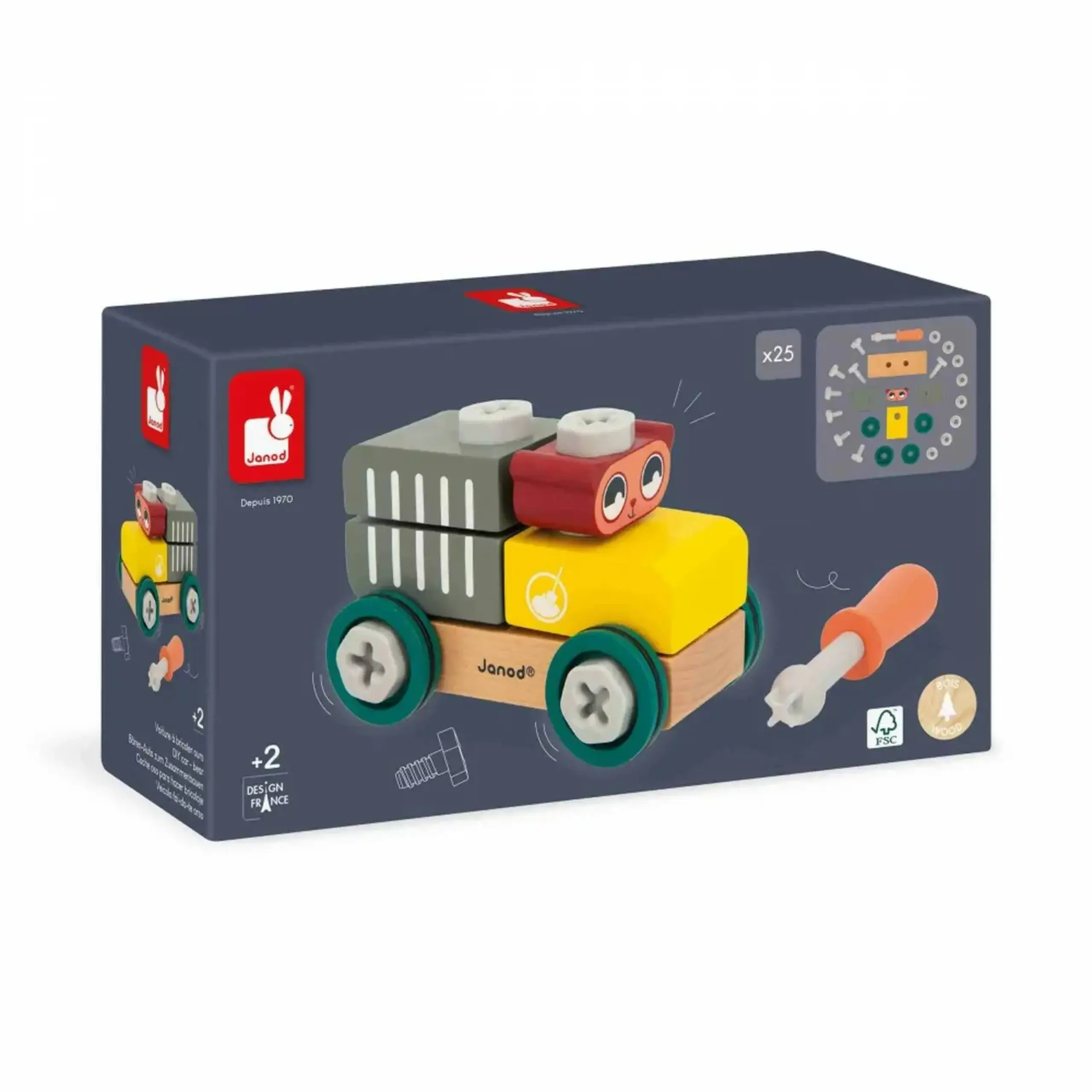 Set de construcție Mașina Urs din lemn — Janod