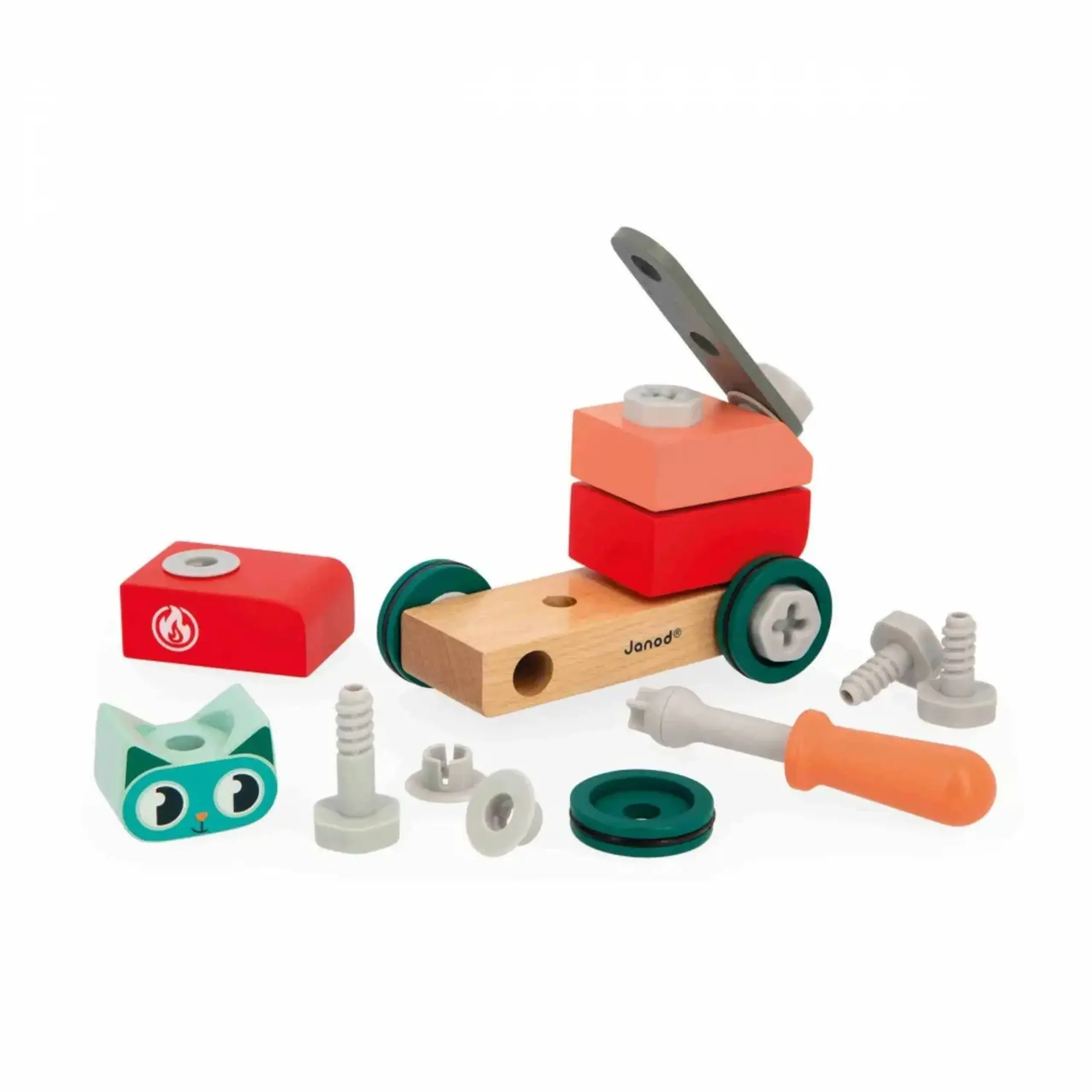 Set de construcție Mașinuța Pisică Brico’Kids — Janod