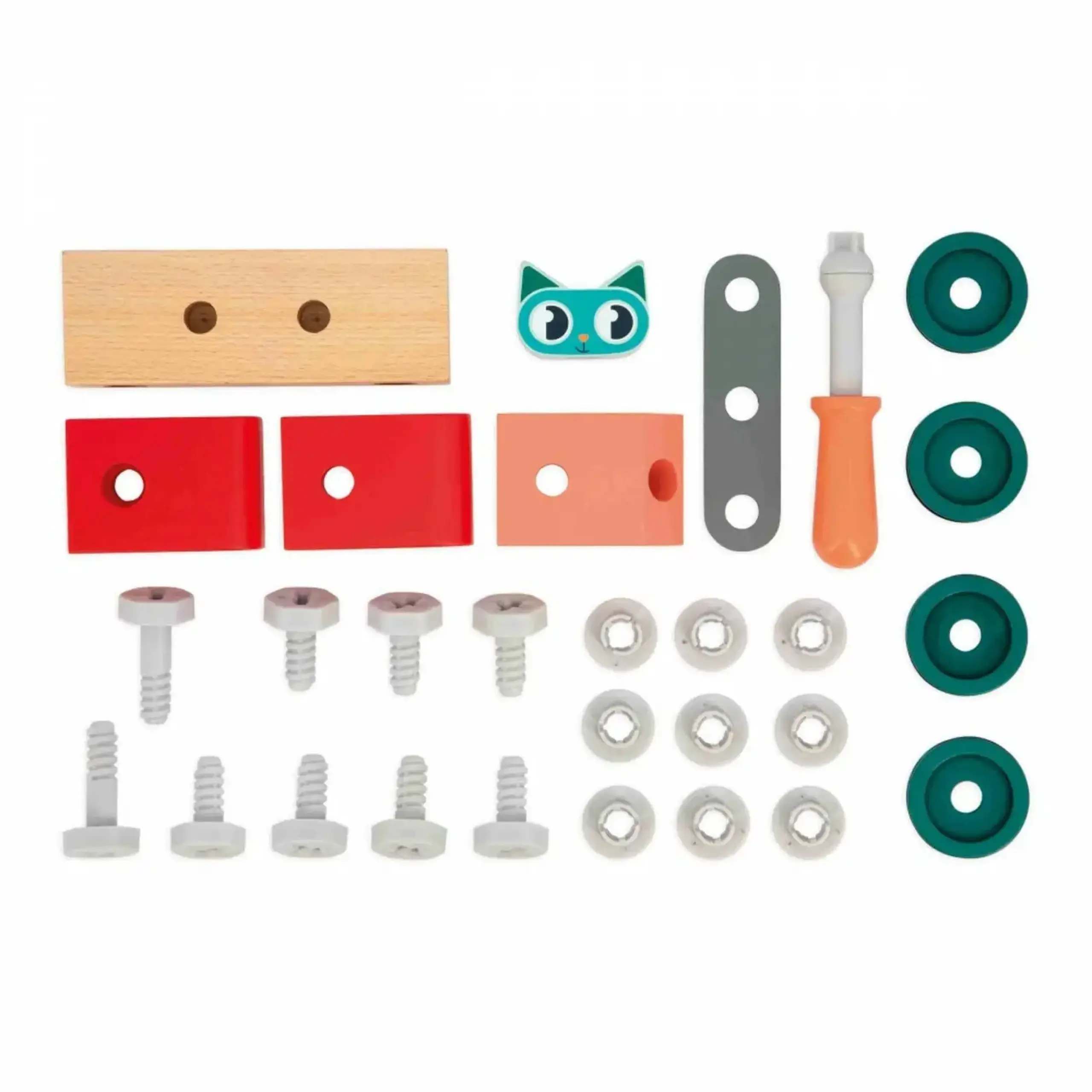 Set de construcție Mașinuța Pisică Brico’Kids — Janod