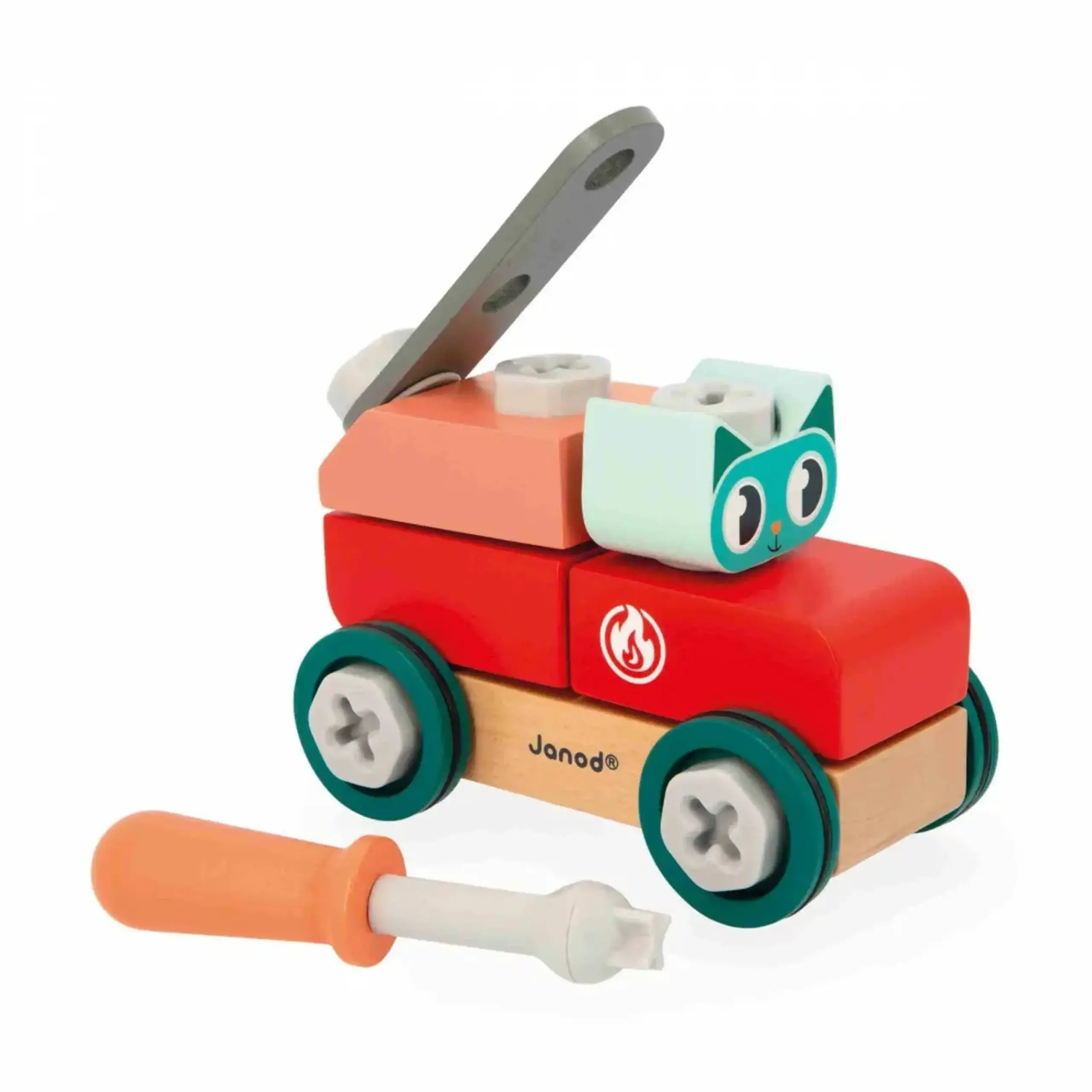 Set de construcție Mașinuța Pisică Brico’Kids — Janod