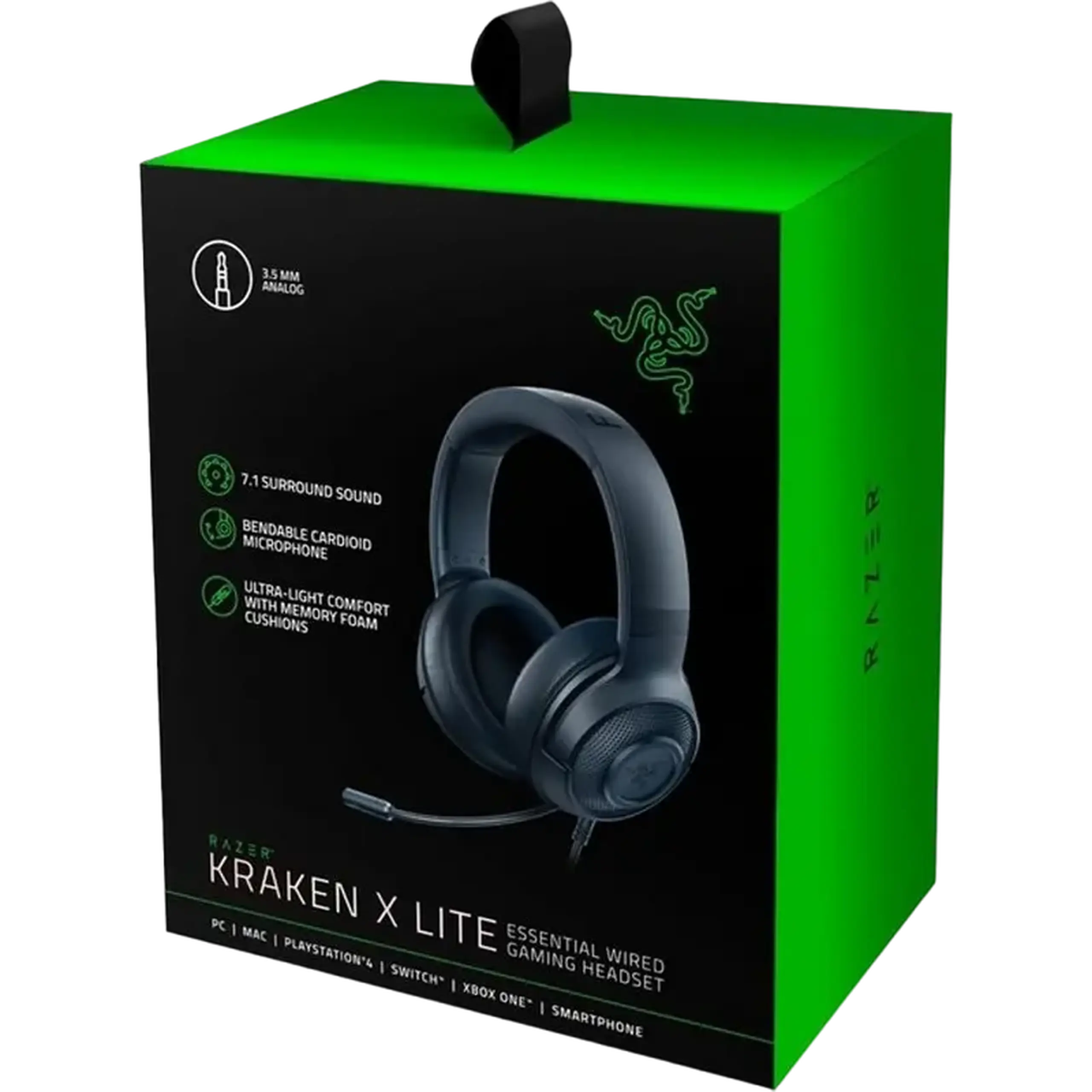 Căști gaming Razer Kraken X Lite, Cu fir, Negru