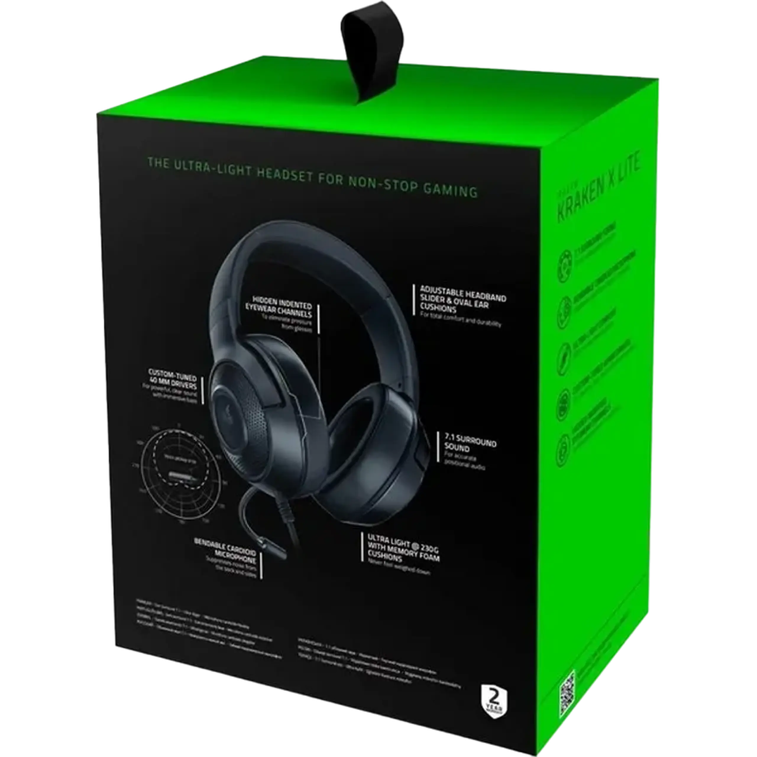 Căști gaming Razer Kraken X Lite, Cu fir, Negru