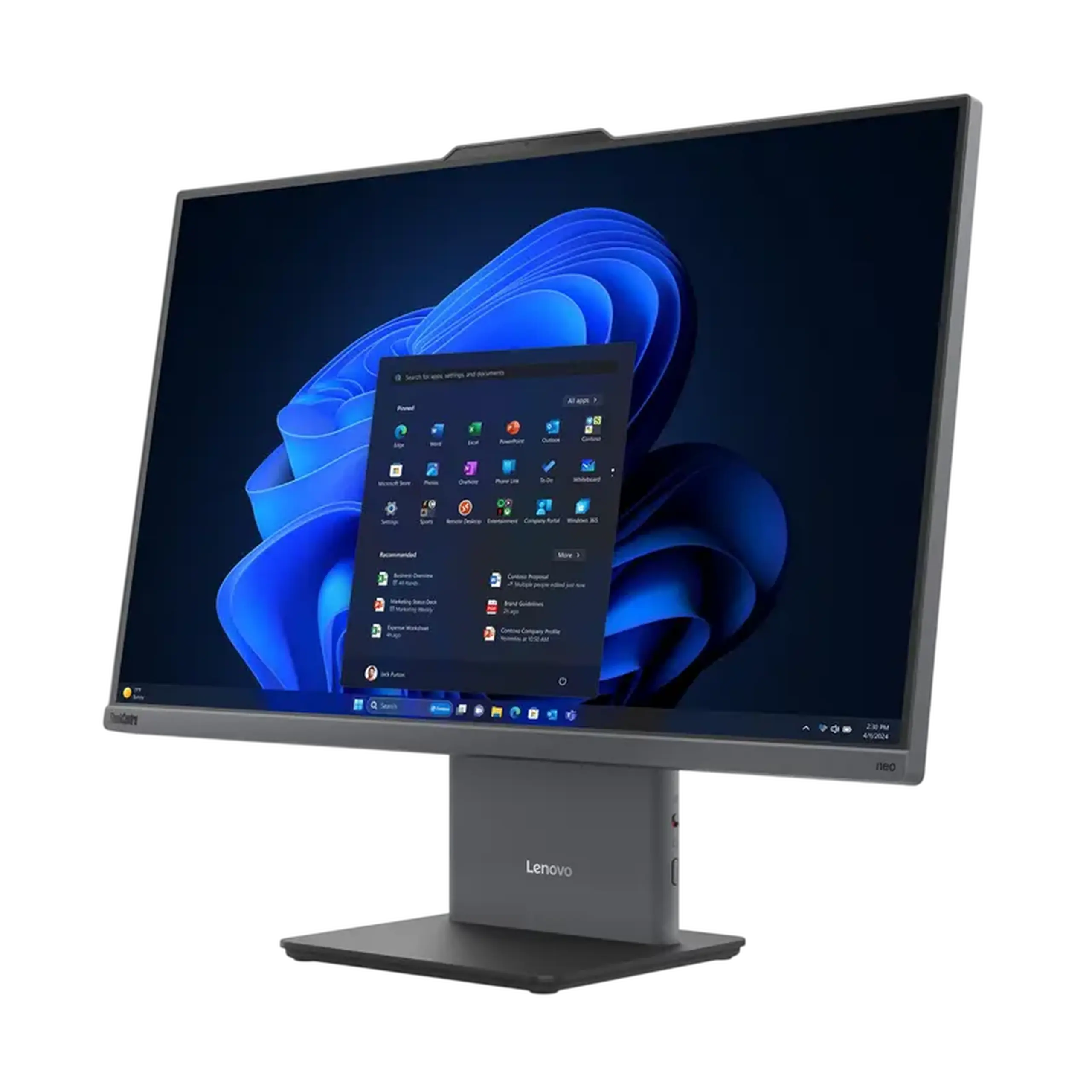 Computer All-in-One Lenovo ThinkCentre neo 55a gen 6, 23,8", AMD Ryzen 7 250, 32GB/1024GB, Fără SO, Luna Grey