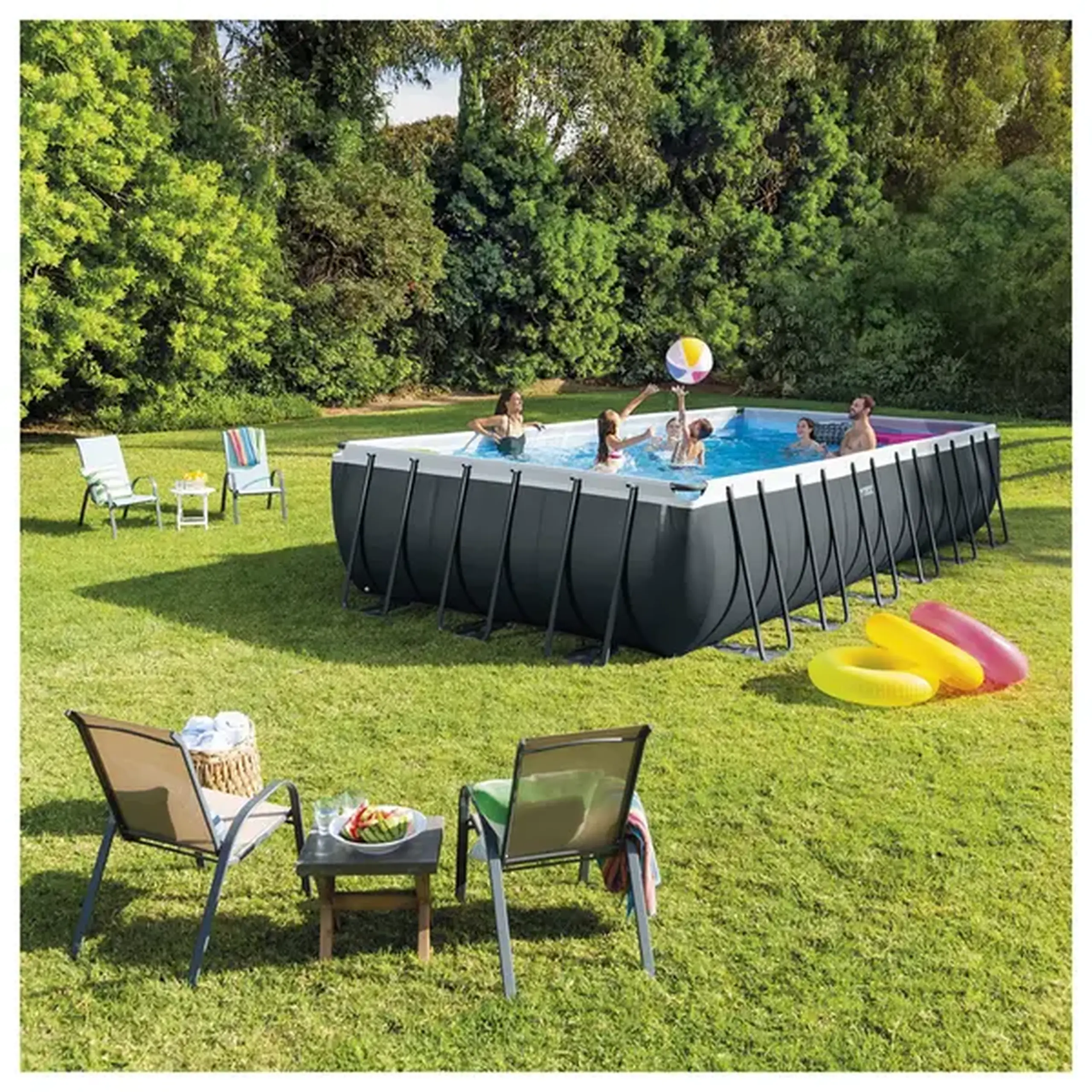 Piscină cu cadru metalic Intex 26364, 31805L, Antracit