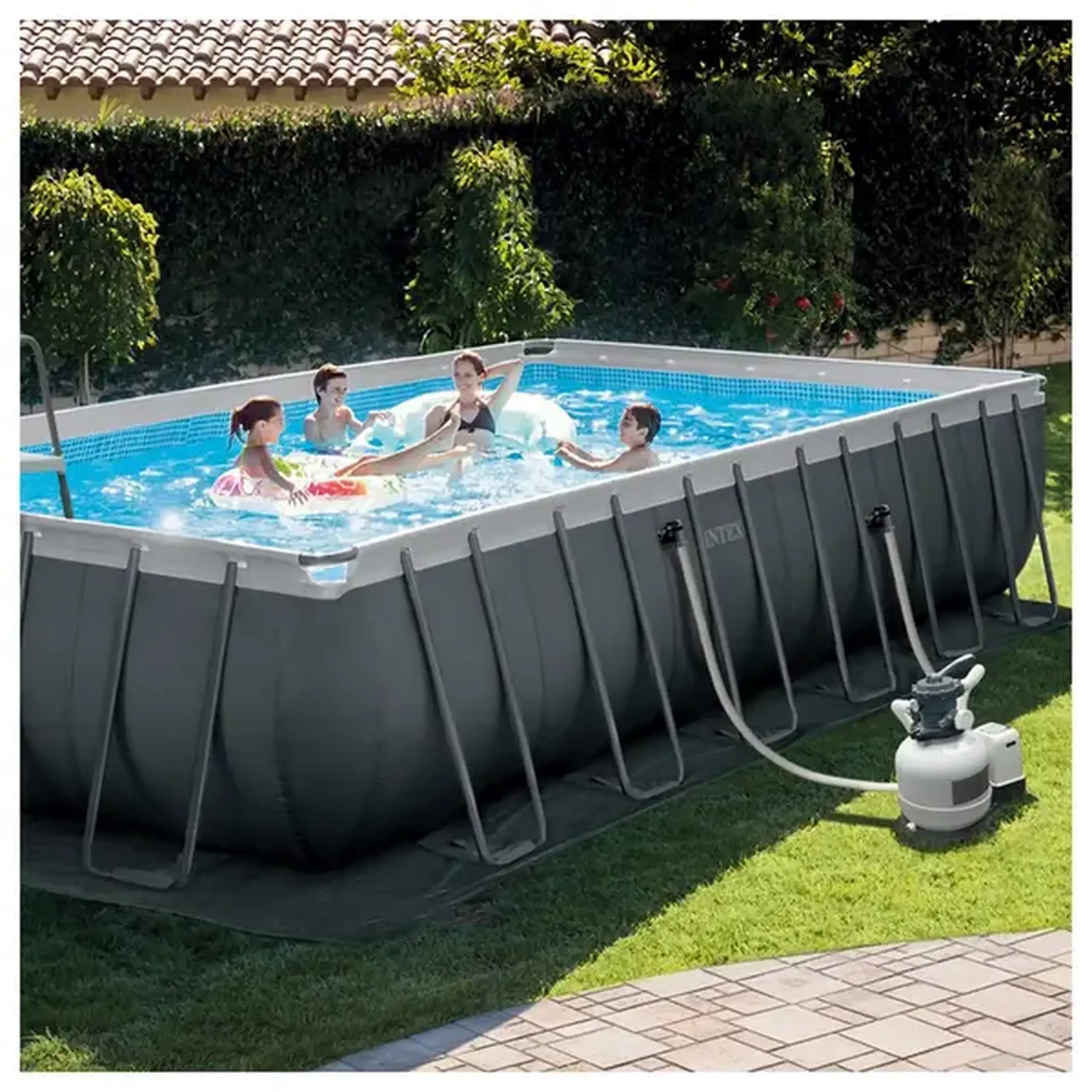 Piscină cu cadru metalic Intex 26364, 31805L, Antracit
