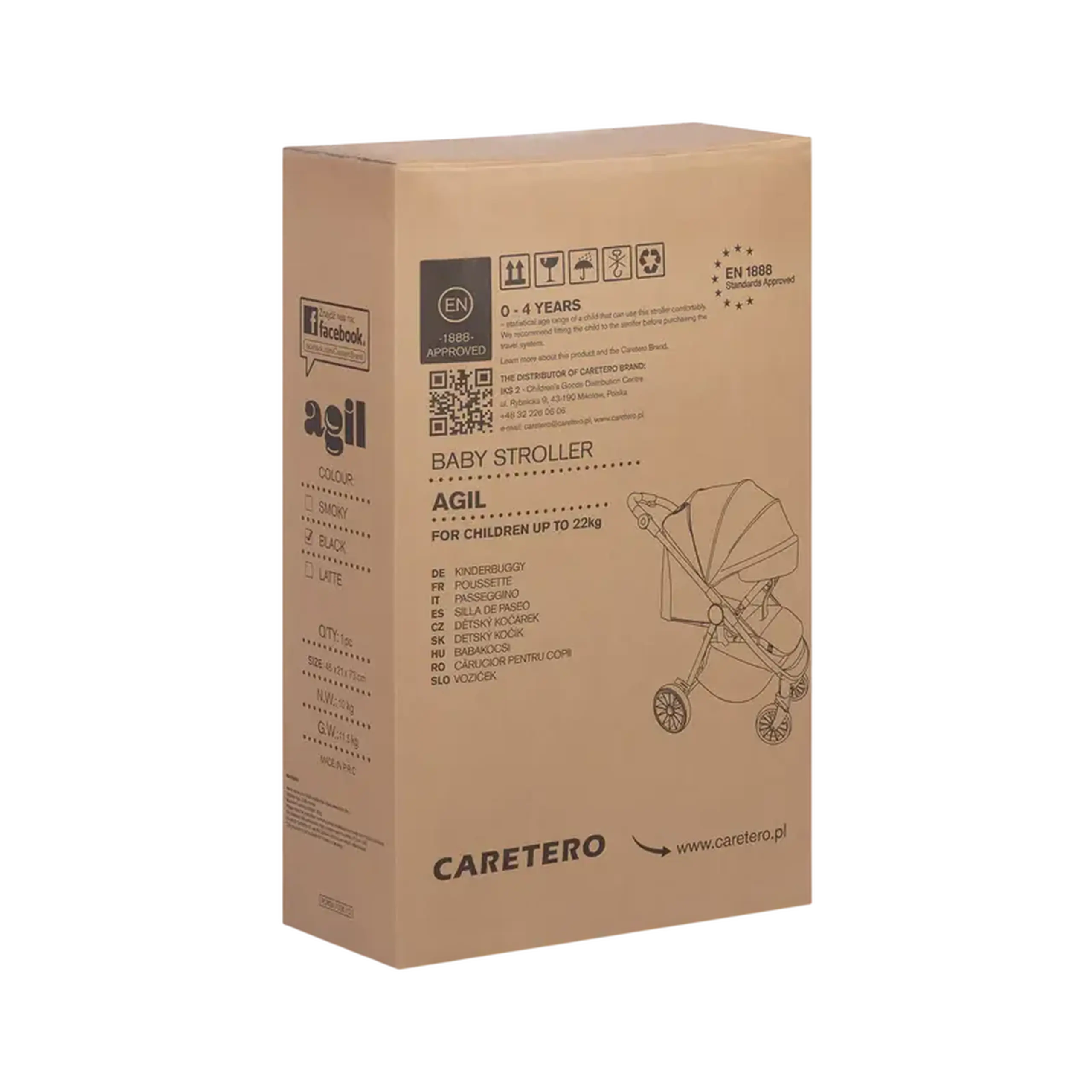 Cărucior Caretero Agil, Smoky Pink