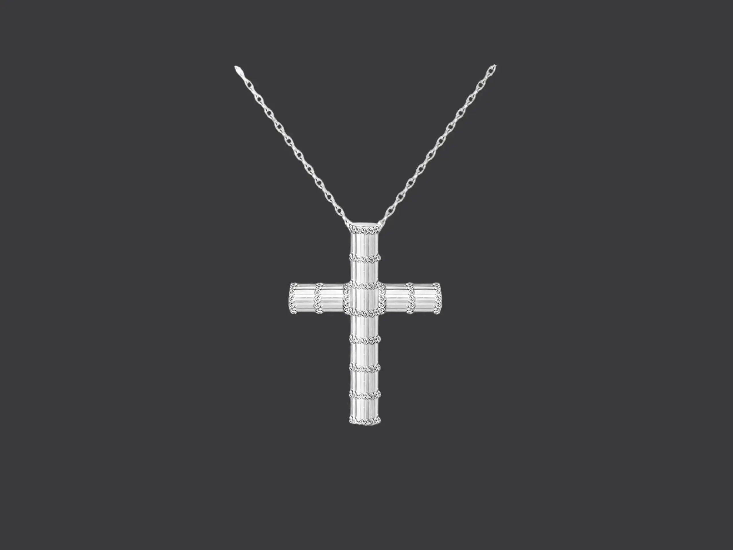 Baguette Diamond Cross Necklace