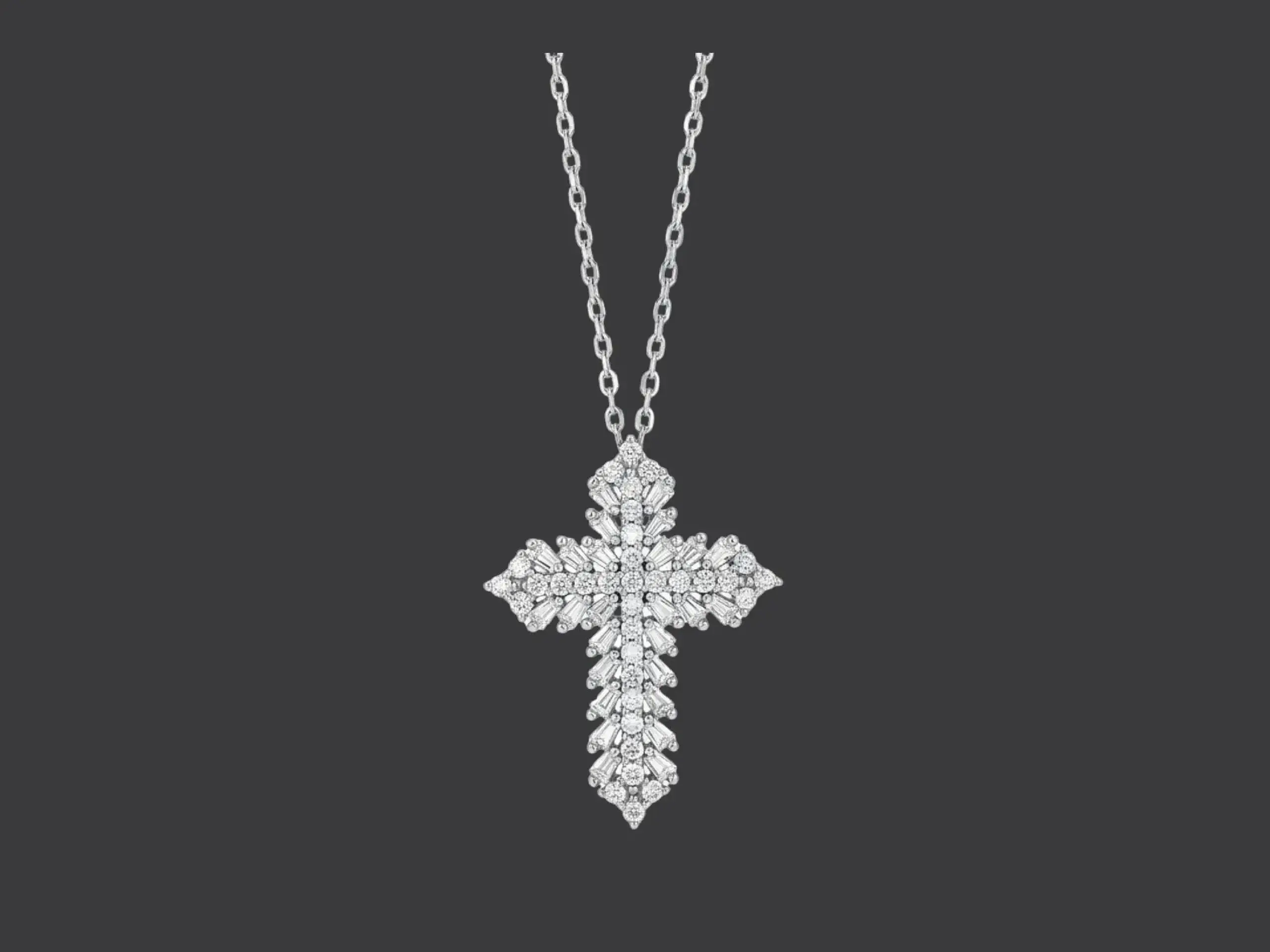Radiant Pavé Cross Necklace