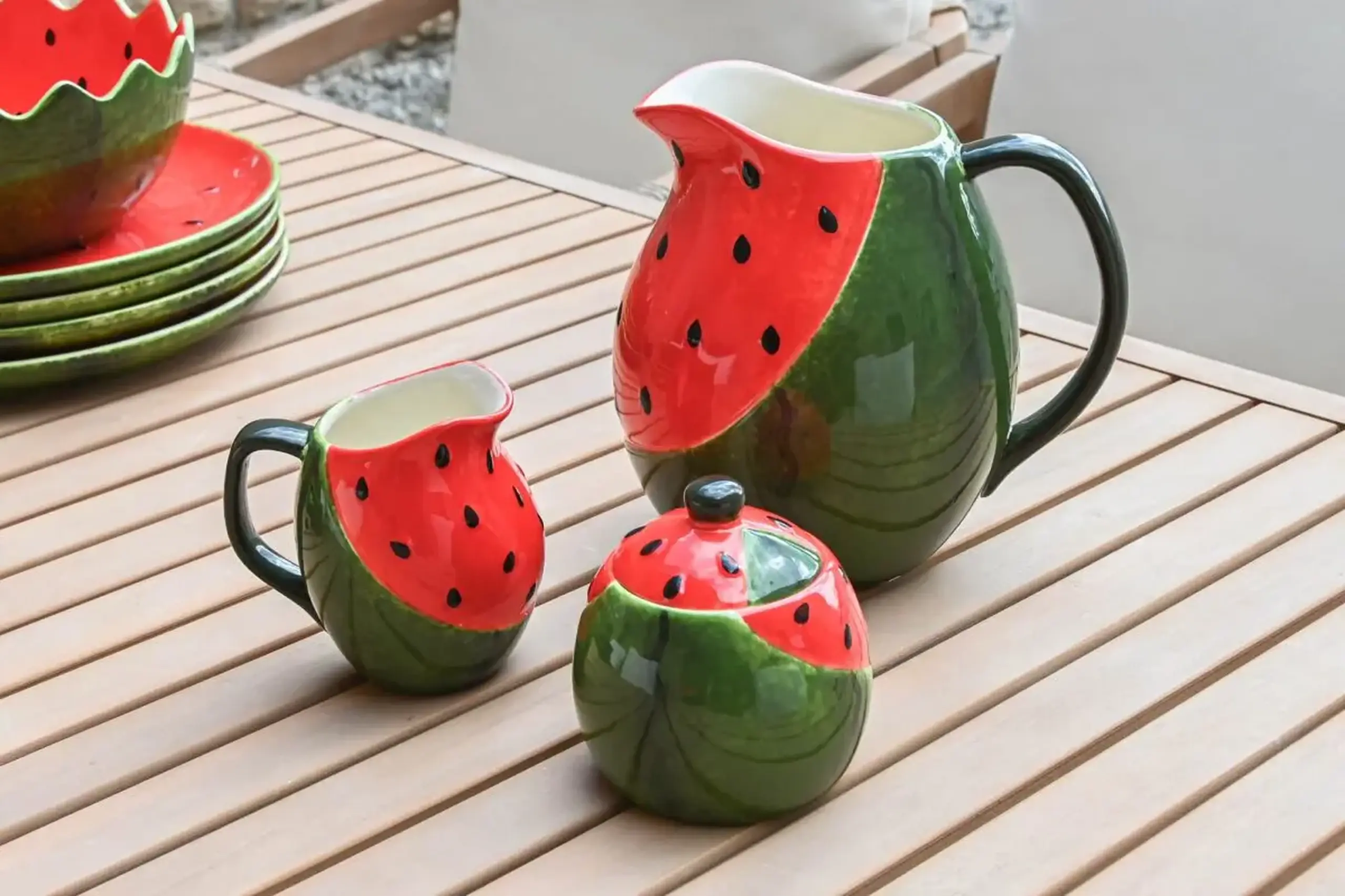 Ulcior din ceramică, Watermelon green, 20cm