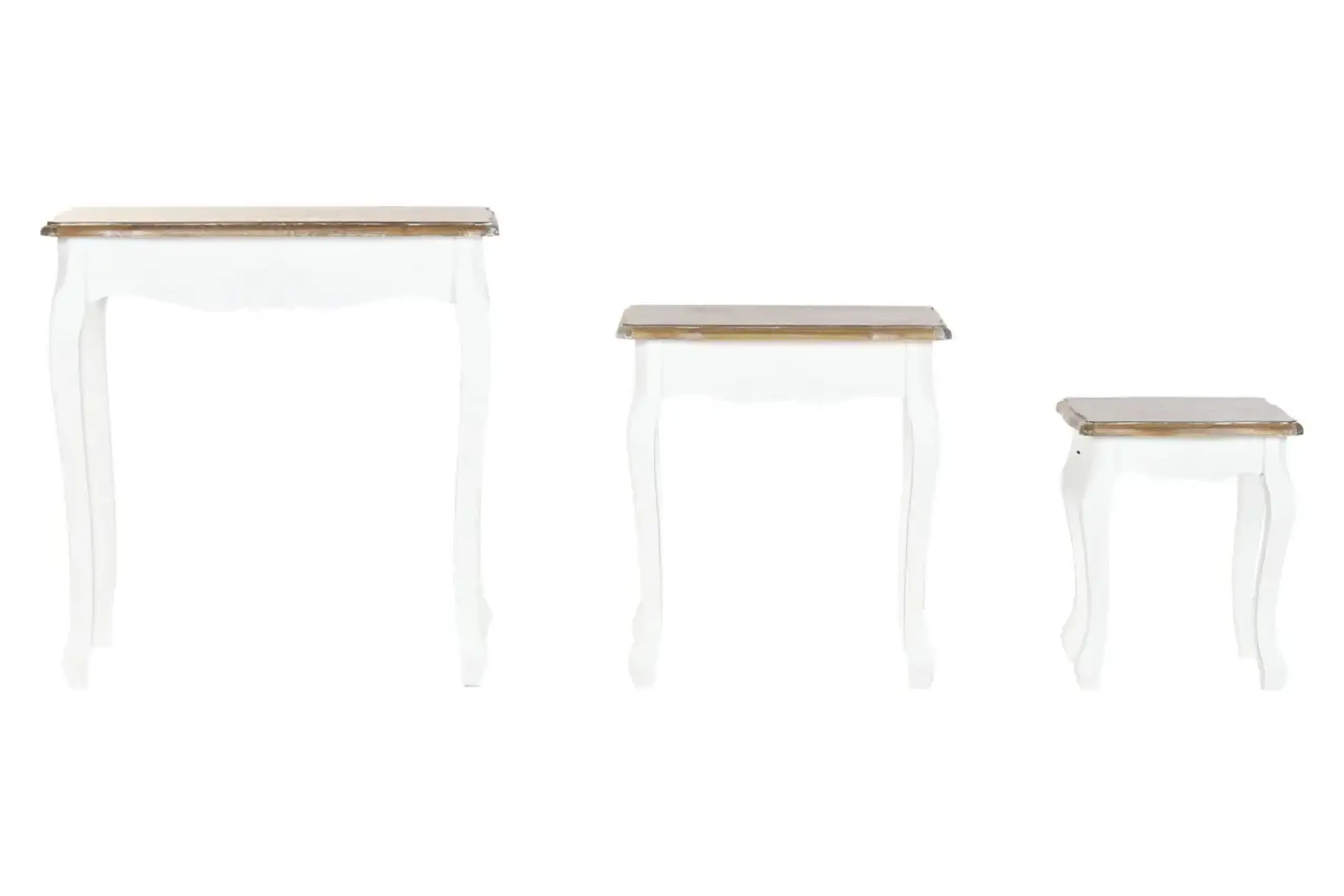 Set din 3 măsuțe decorative, Vintage white, 61cm