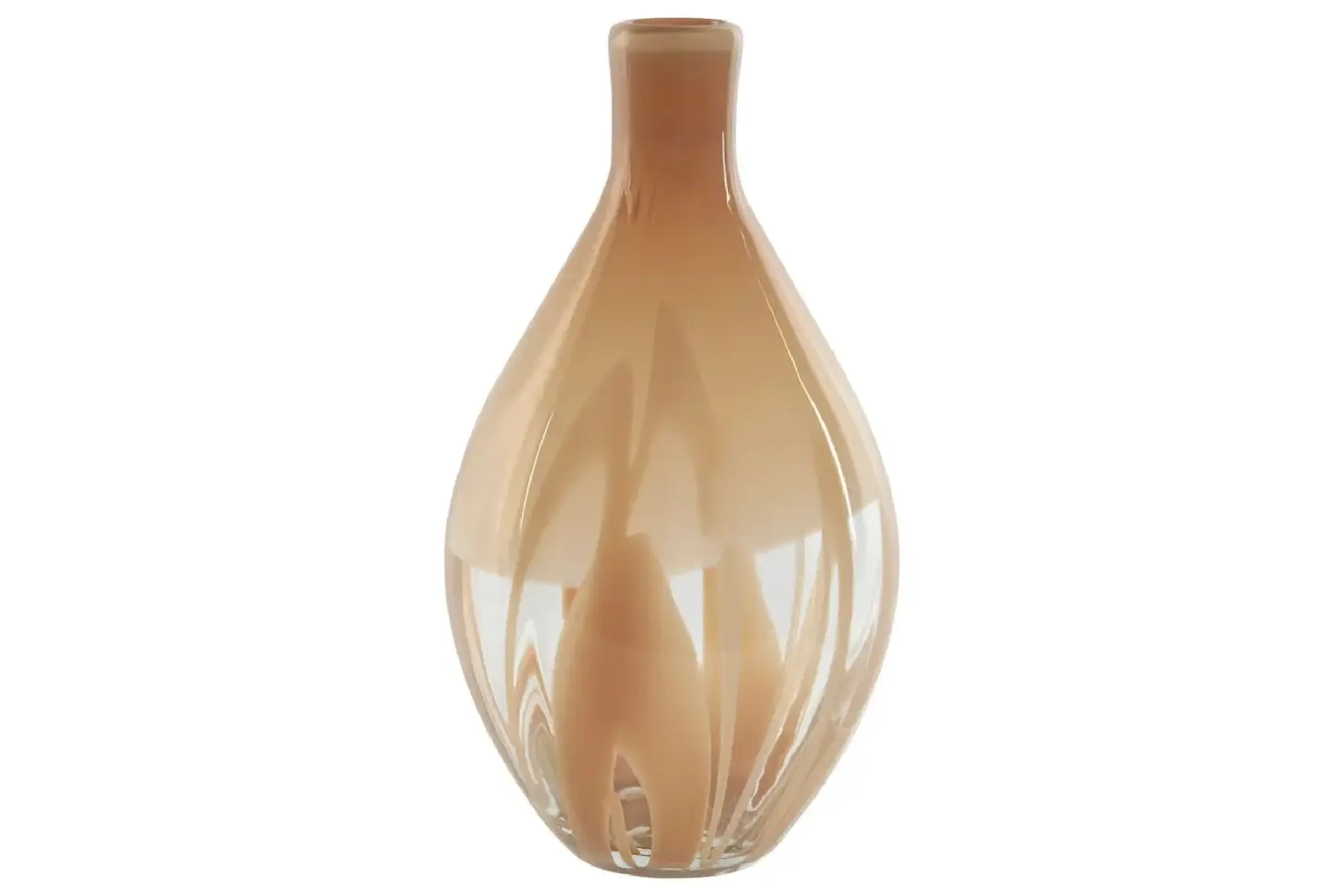 Vază decorativă din sticlă „Picătură” piersic 37cm