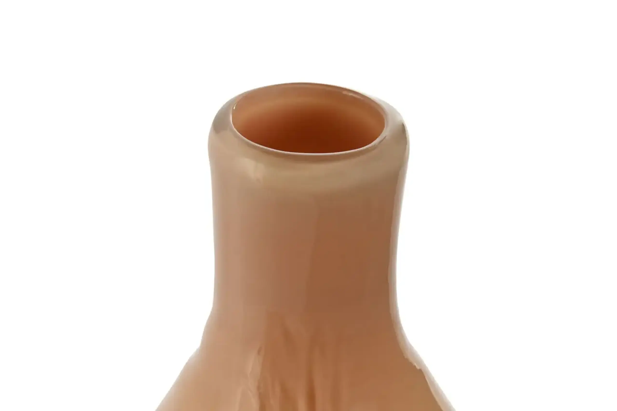 Vază decorativă din sticlă „Picătură” piersic 37cm