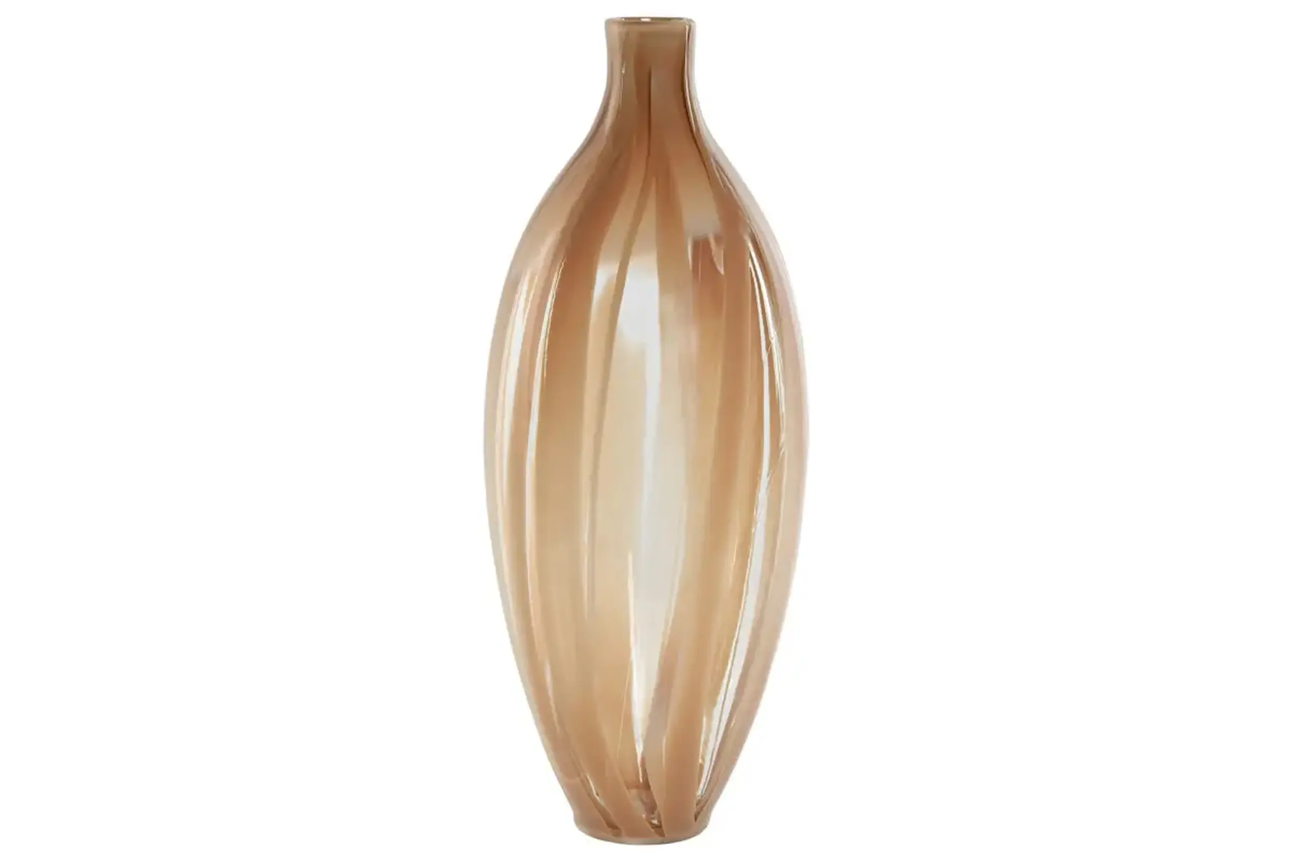 Vază decorativă din sticlă „Picătură” piersic 44cm