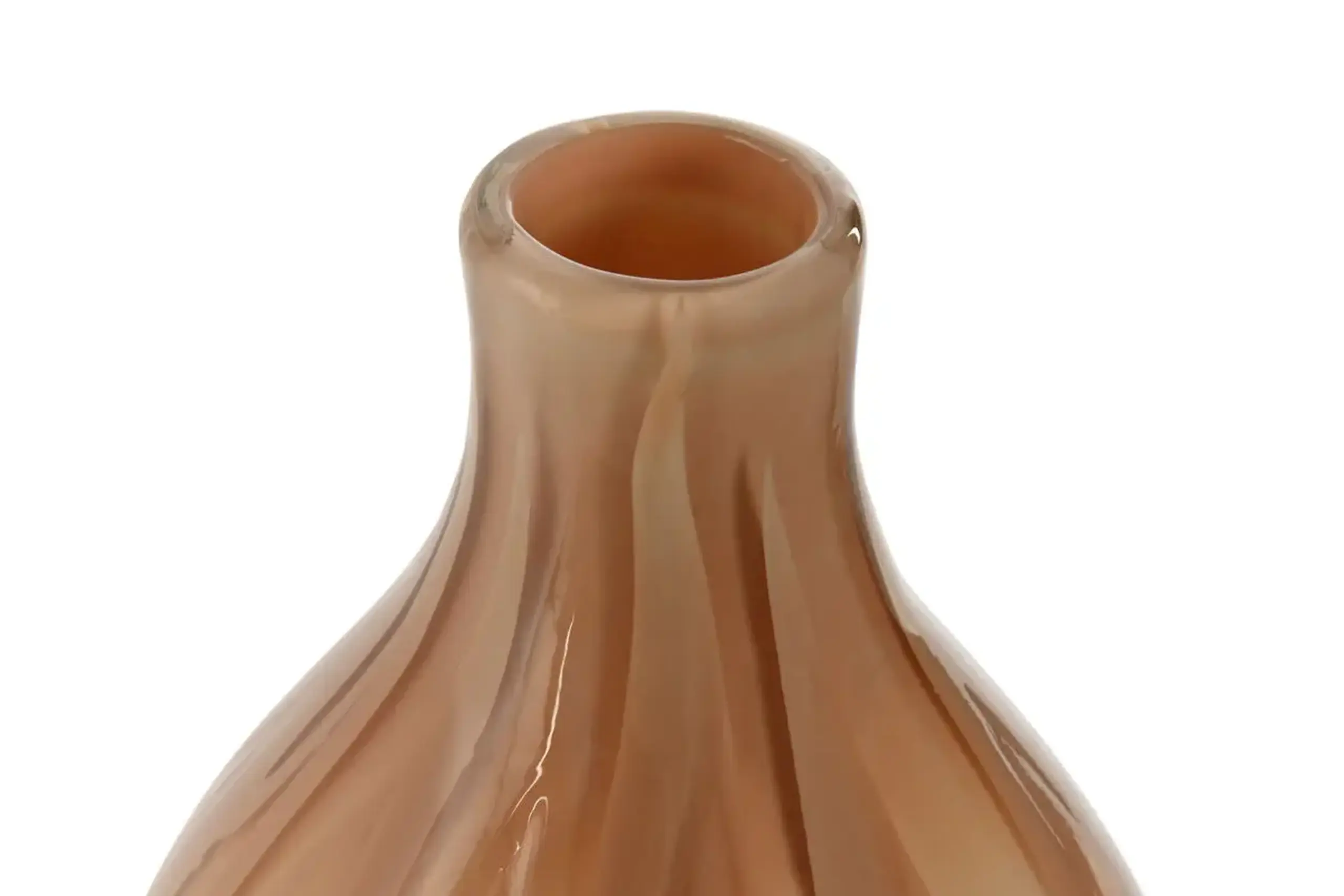 Vază decorativă din sticlă „Picătură” piersic 44cm