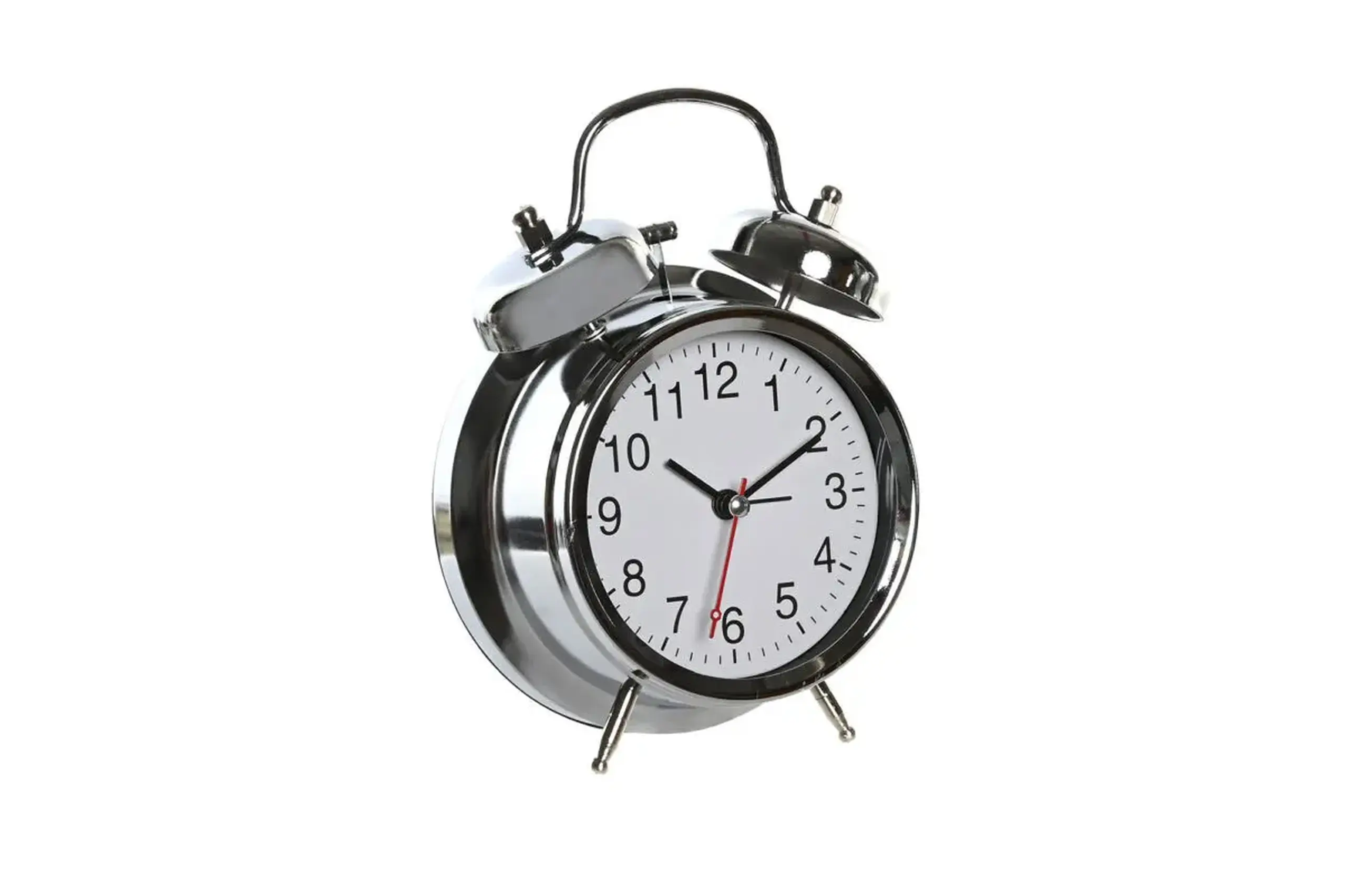 Ceas cu alarmă Chromed White 17cm