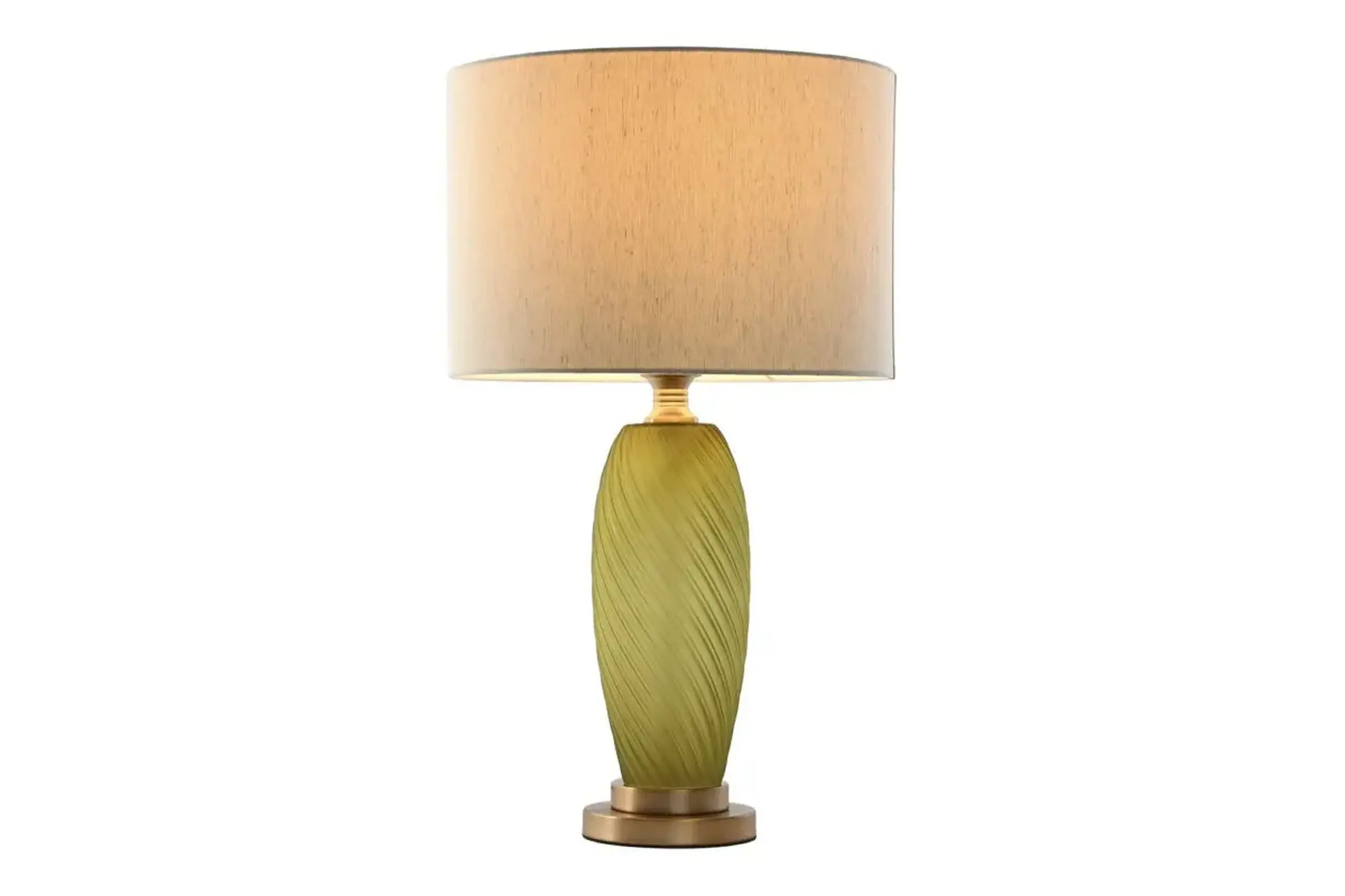 Lampă de masă Glass Linen Moss Green, 61cm