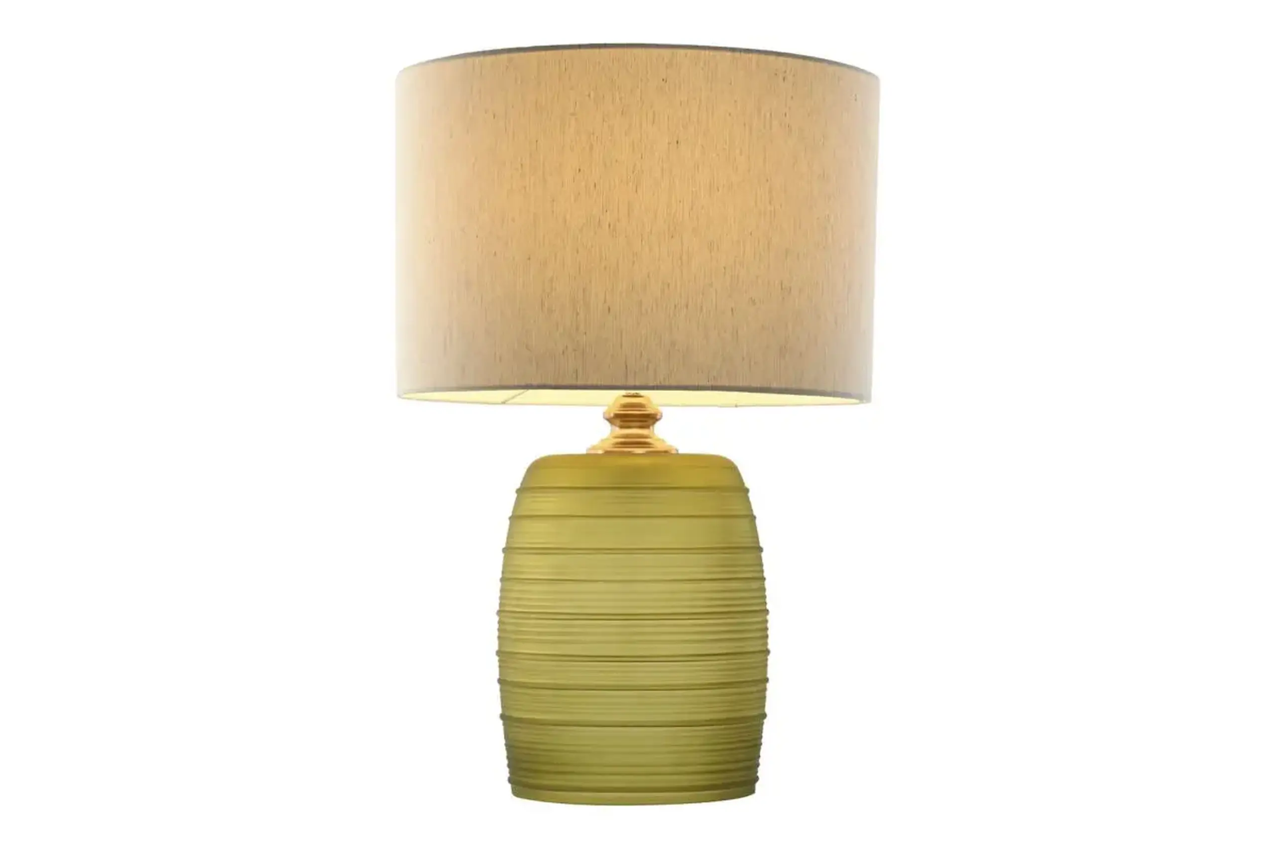Lampă de masă Glass Linen Moss Green, 57cm