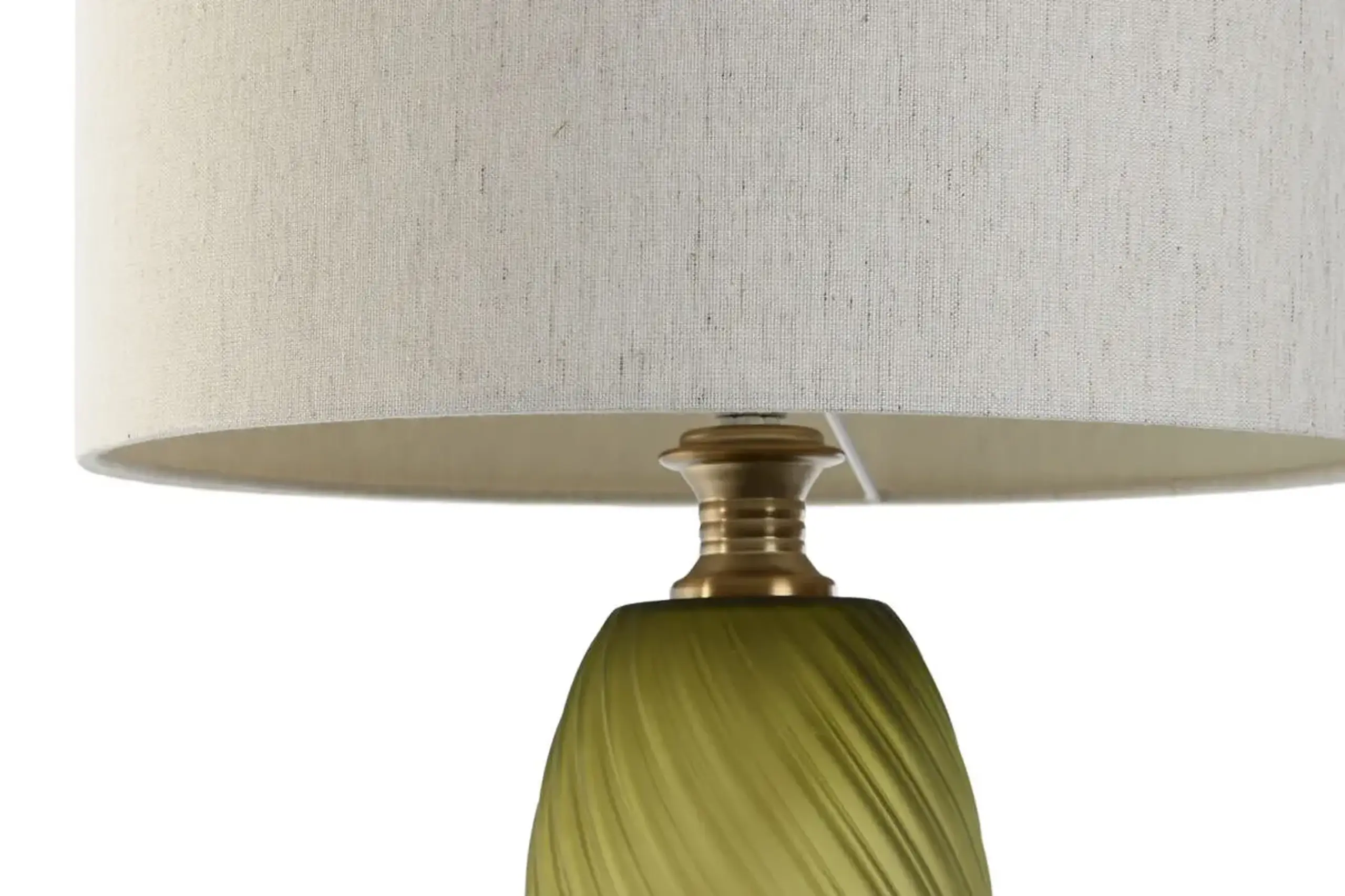 Lampă de masă Glass Linen Moss Green, 61cm