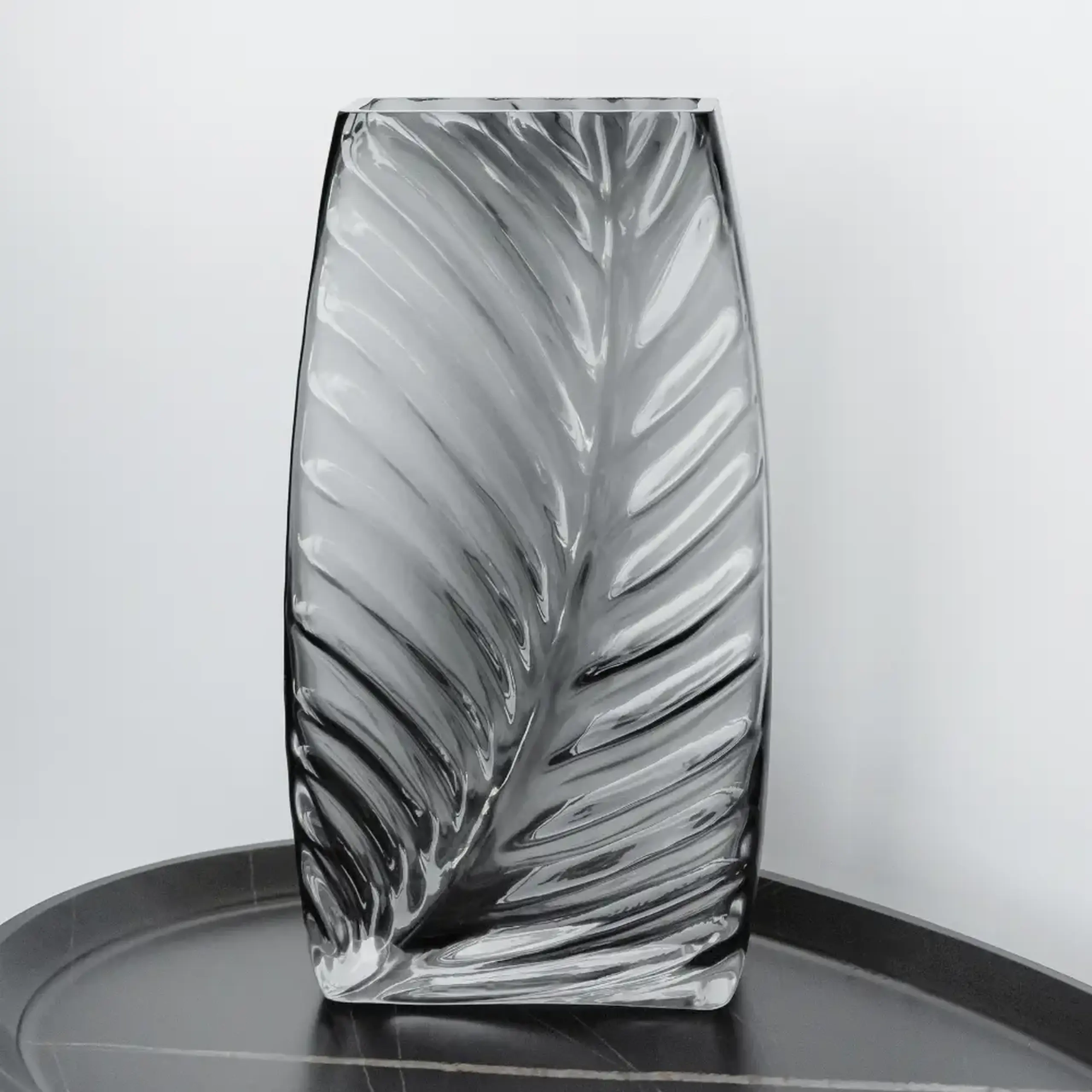 Vază din sticlă, DARK LEAF, 28cm