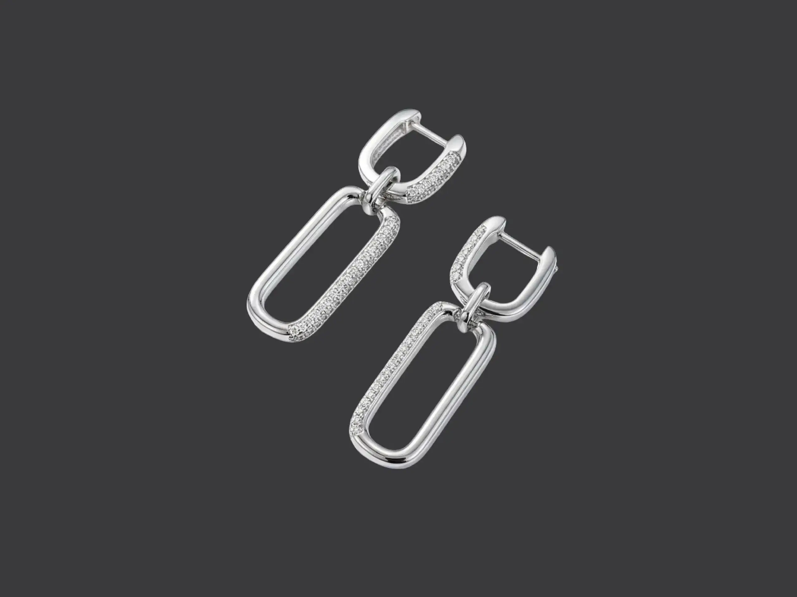 Pavé Link Drop Earrings