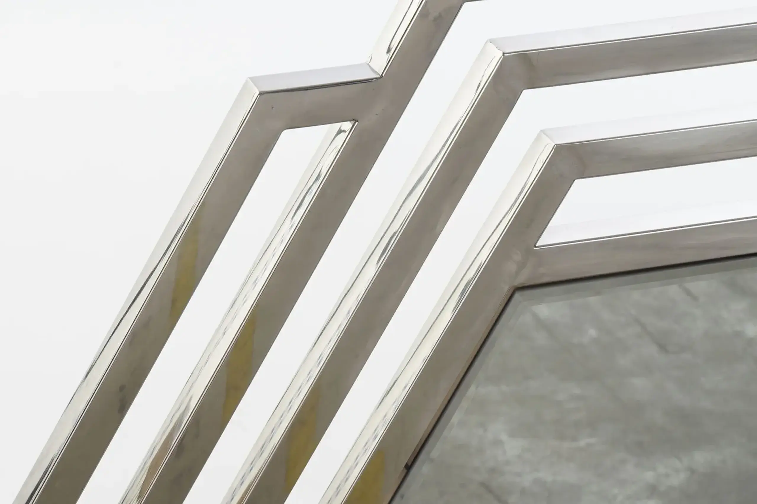 Oglinda de perete decorativă GEOMETRIC GLAM SILVER, 81 cm