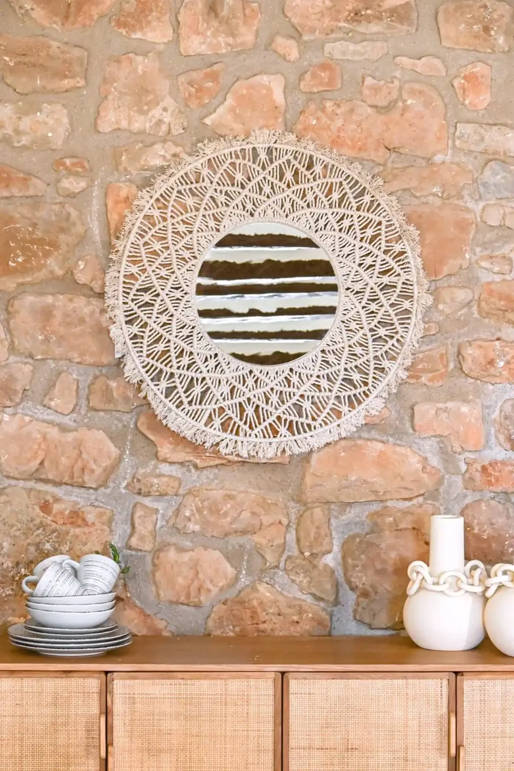 Oglinda de perete Macrame 76cm