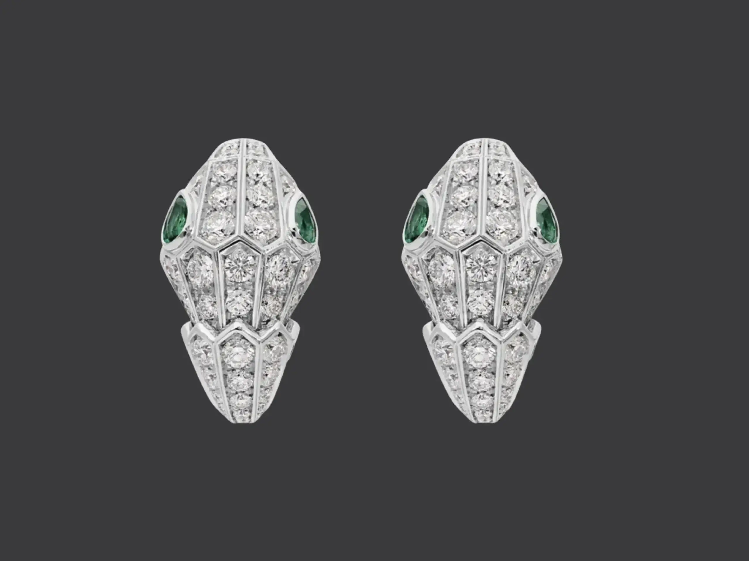 Emerald Eyes Serpent Earrings