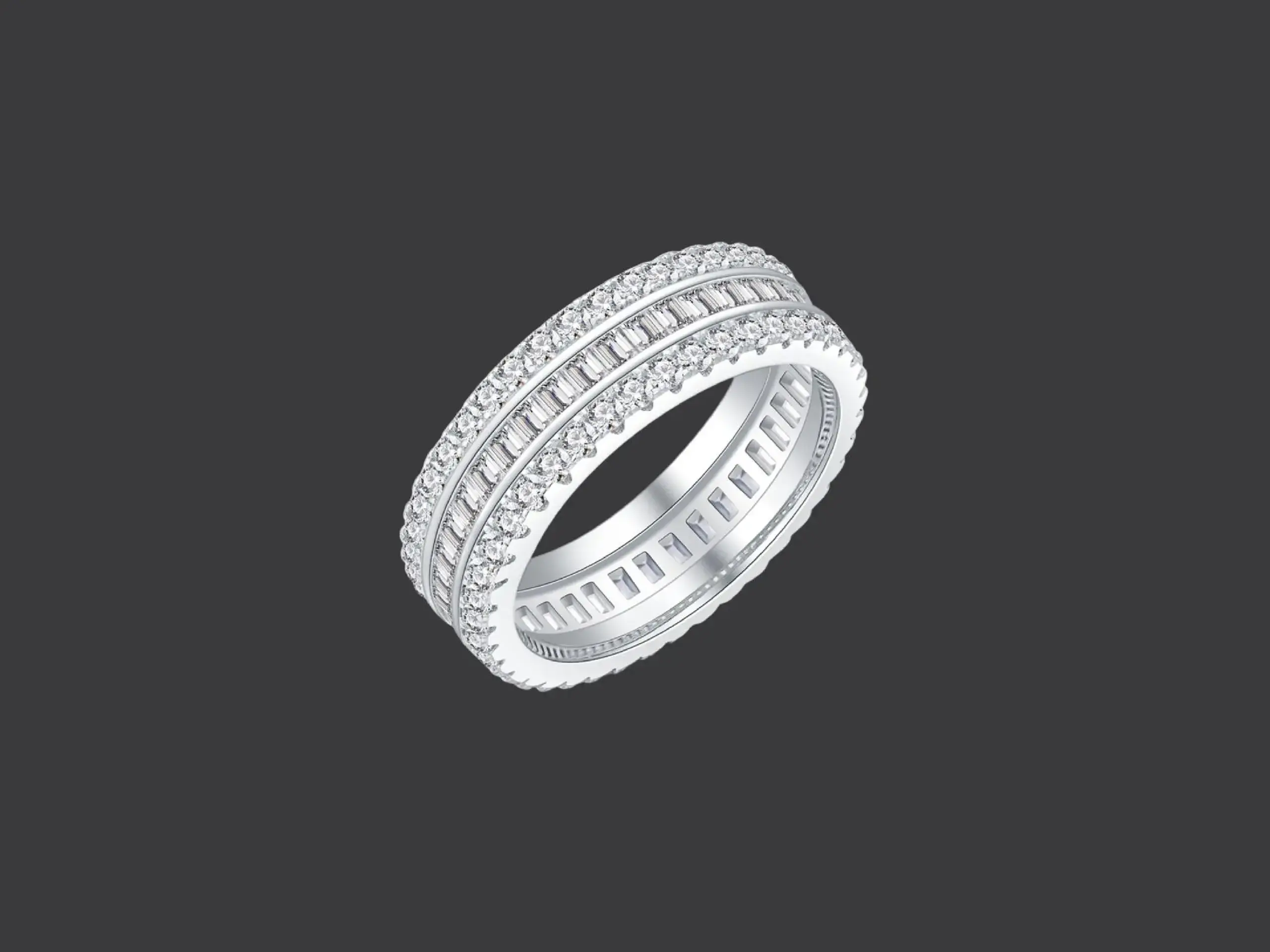 Eternelle Baguette Pavé Band Ring