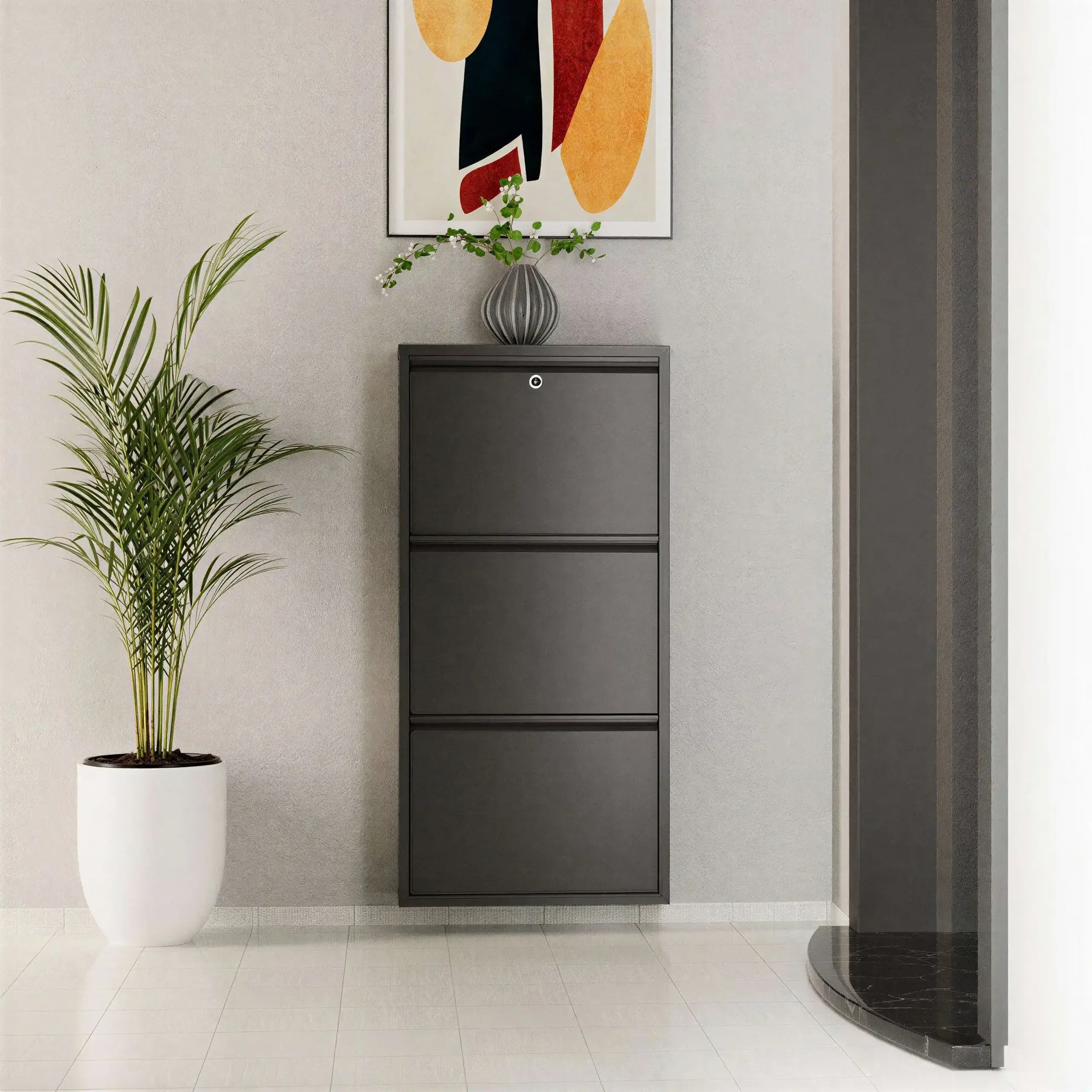 Pantofar, Locking 3 Piece Metal - Anthracite, 50 x 103 x 15 cm