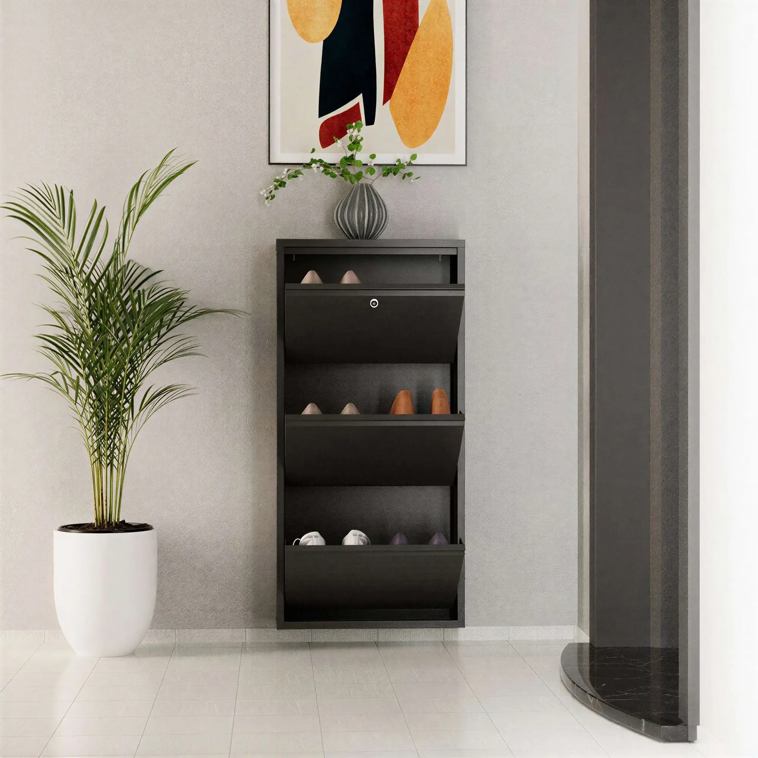 Pantofar, Locking 3 Piece Metal - Anthracite, 50 x 103 x 15 cm