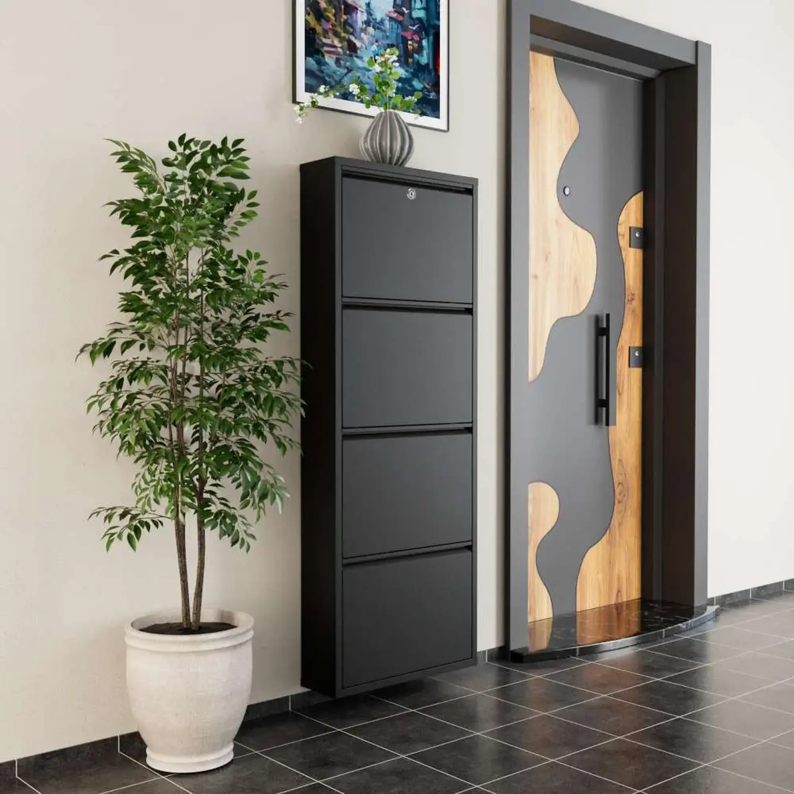 Pantofar, Locking 4 Piece Metal - Black, 50 x 136 x 15 cm