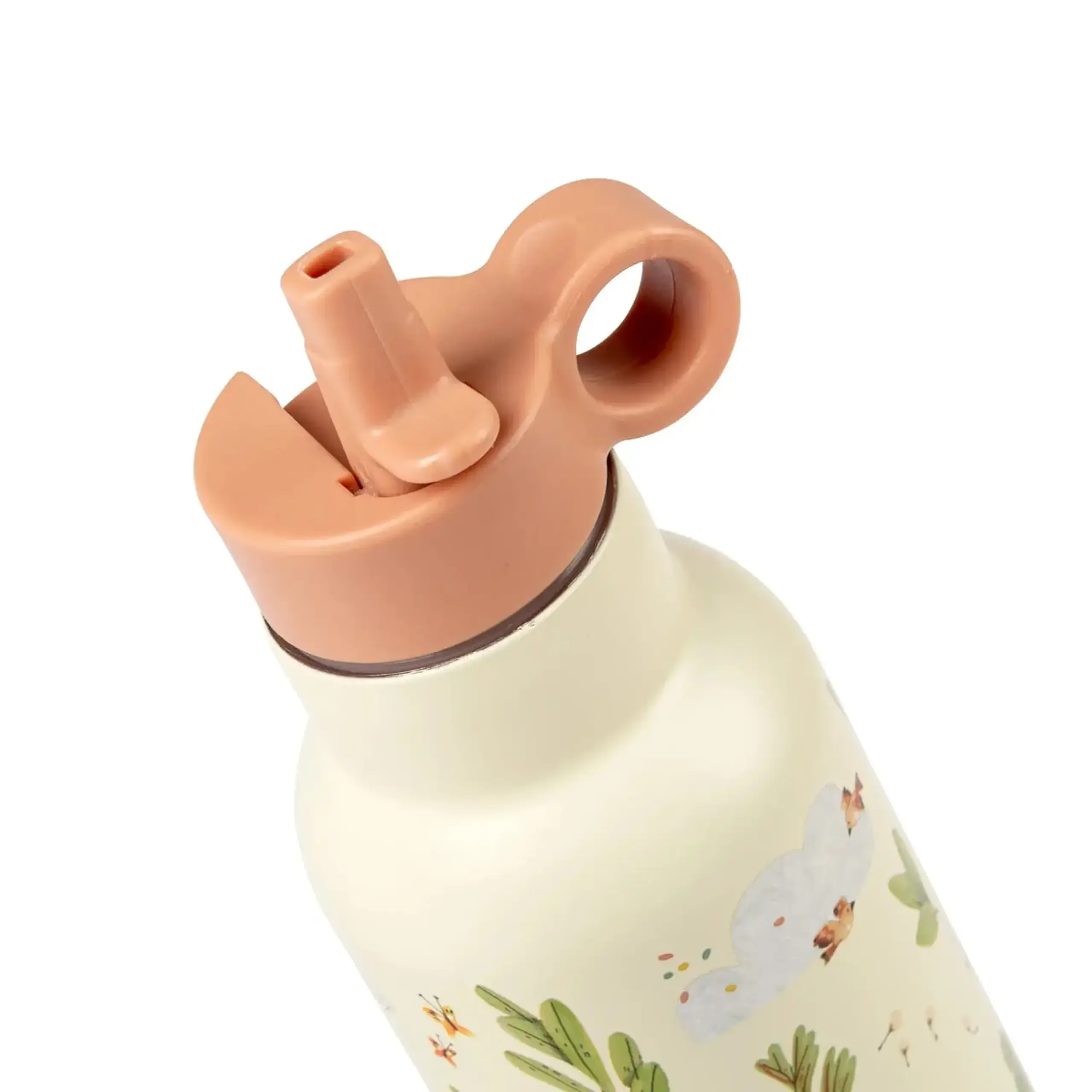 Sticlă termică cu pai, Trois Petits Lapins — Moulin Roty