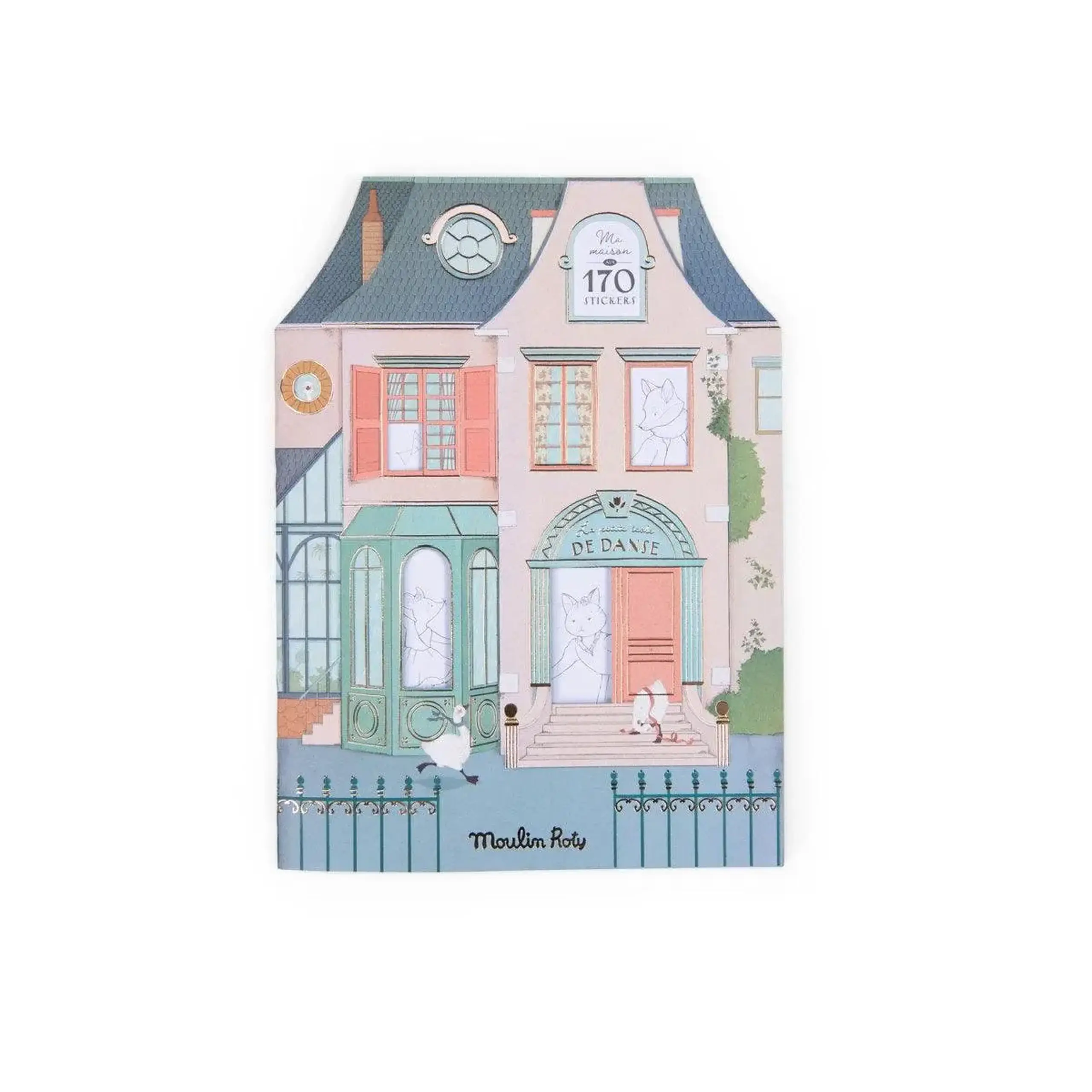 Caiet de colorat cu 170 de autocolante, La Petite École de Danse — Moulin Roty