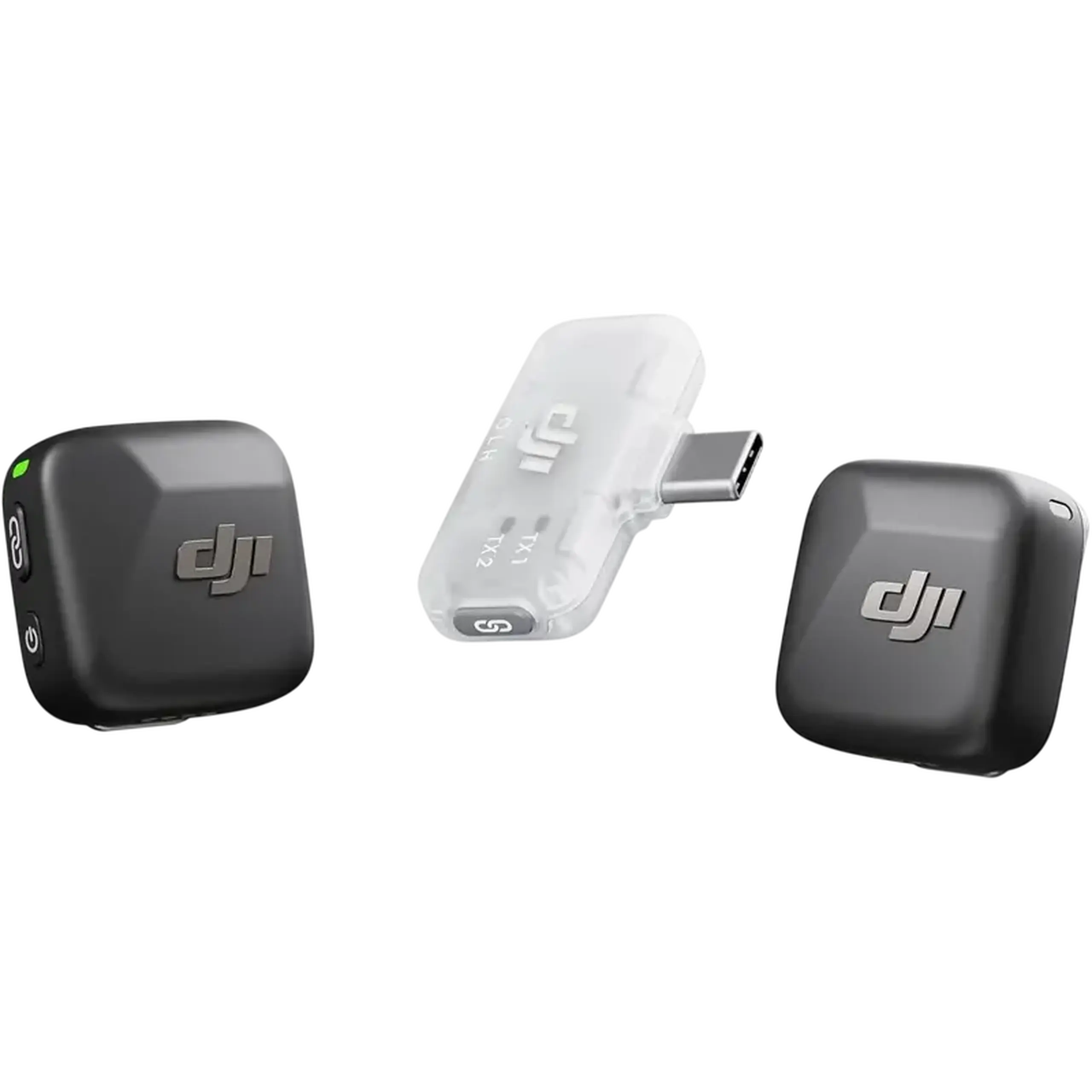 Microfon portabil pentru înregistrare vocală DJI Mic Mini (2TX + 1 Mobile RX), Fără fir, Negru