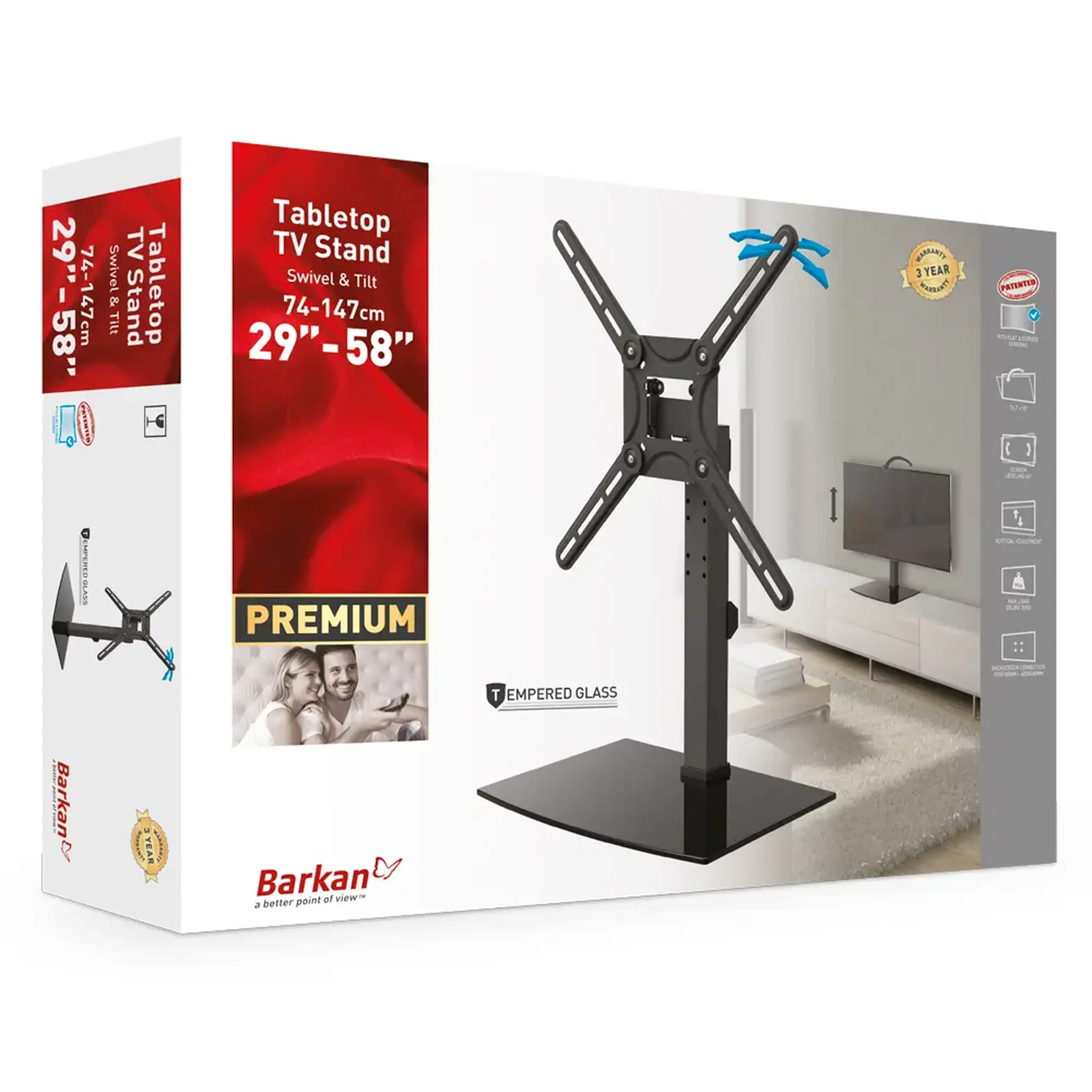 Suport pentru TV pe picior BARKAN S320, Negru