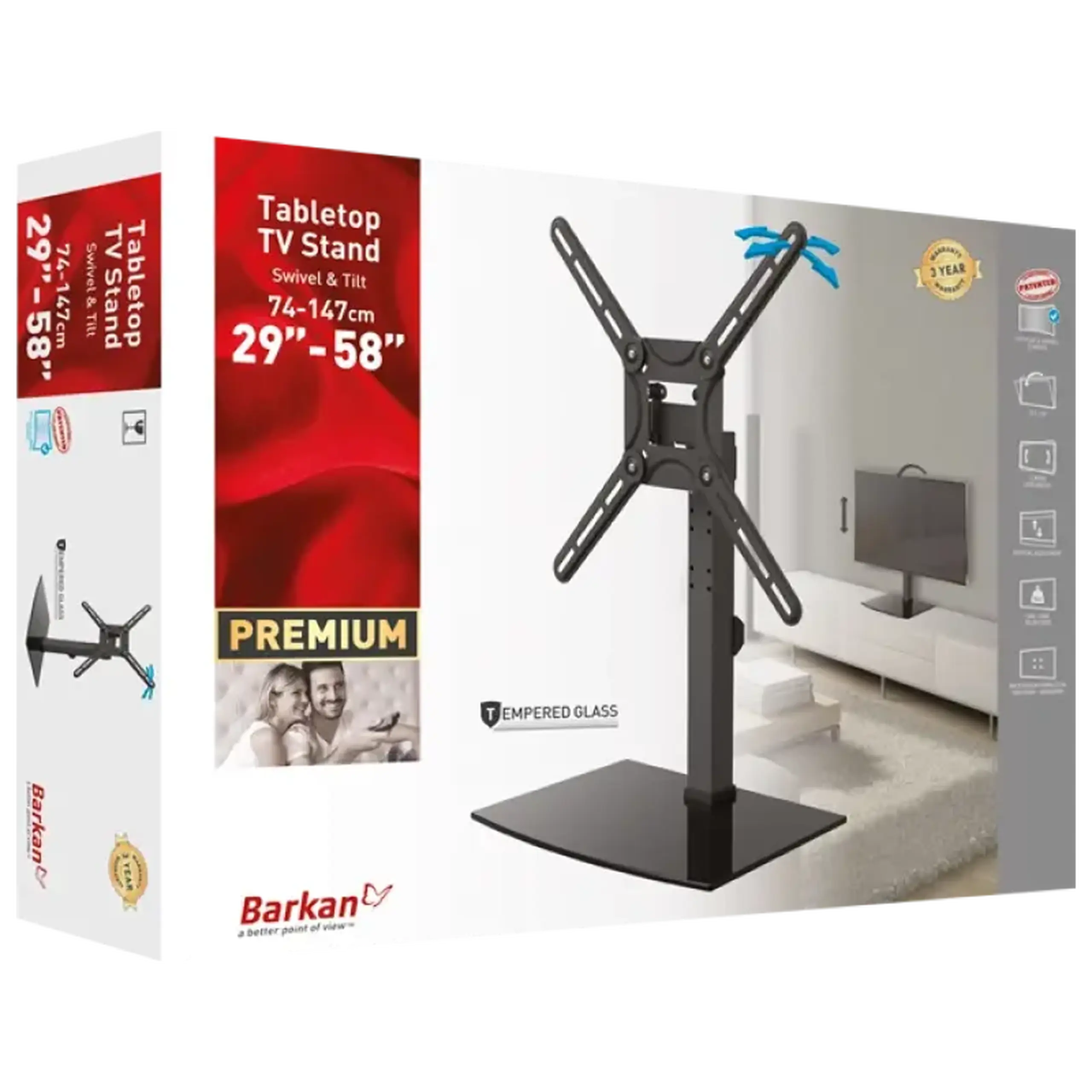 Suport pentru TV pe picior BARKAN S320, Negru
