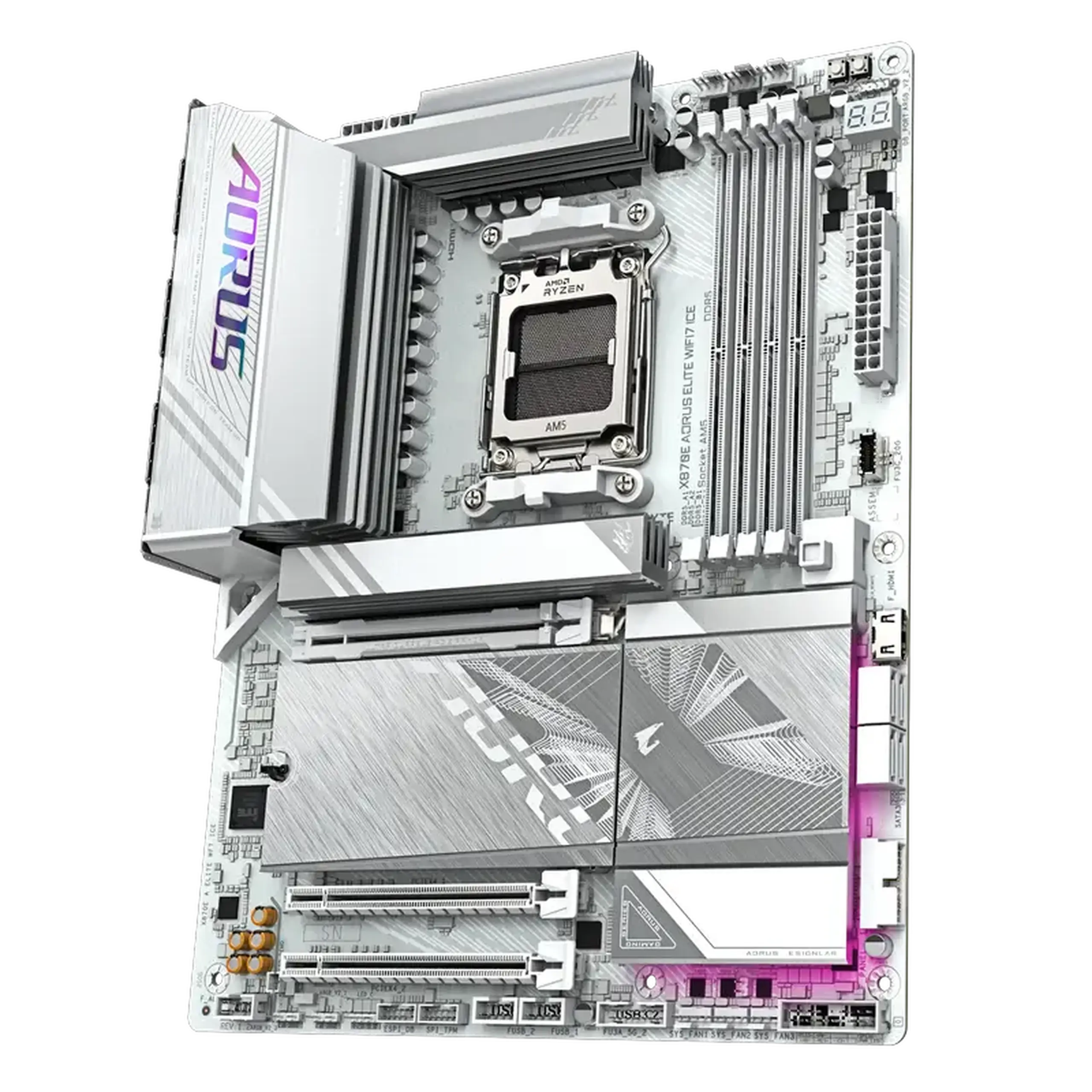 Placă de bază Gigabyte X870E A ELITE WF7 ICE, AM5, AMD X870E, ATX