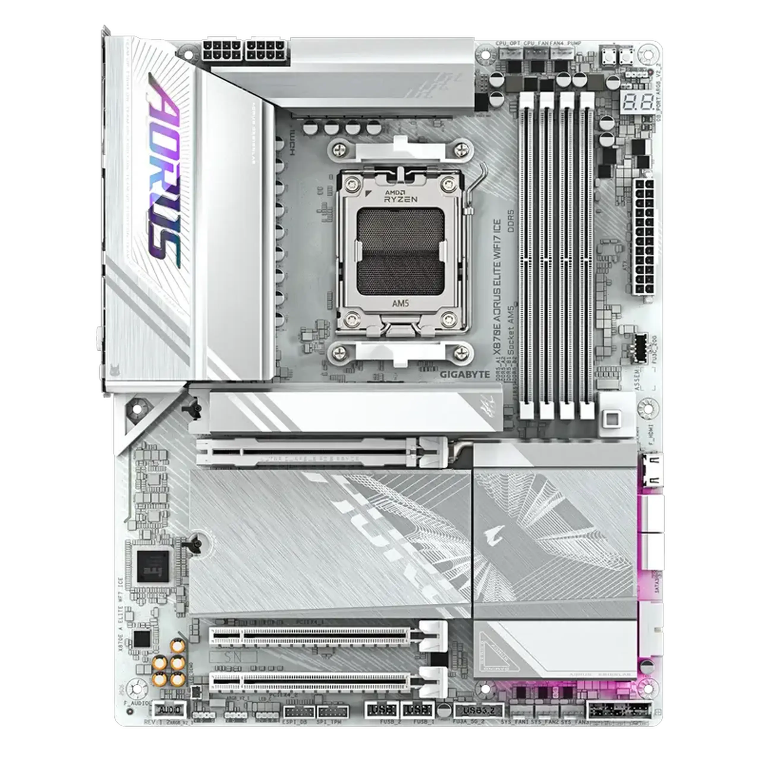Placă de bază Gigabyte X870E A ELITE WF7 ICE, AM5, AMD X870E, ATX