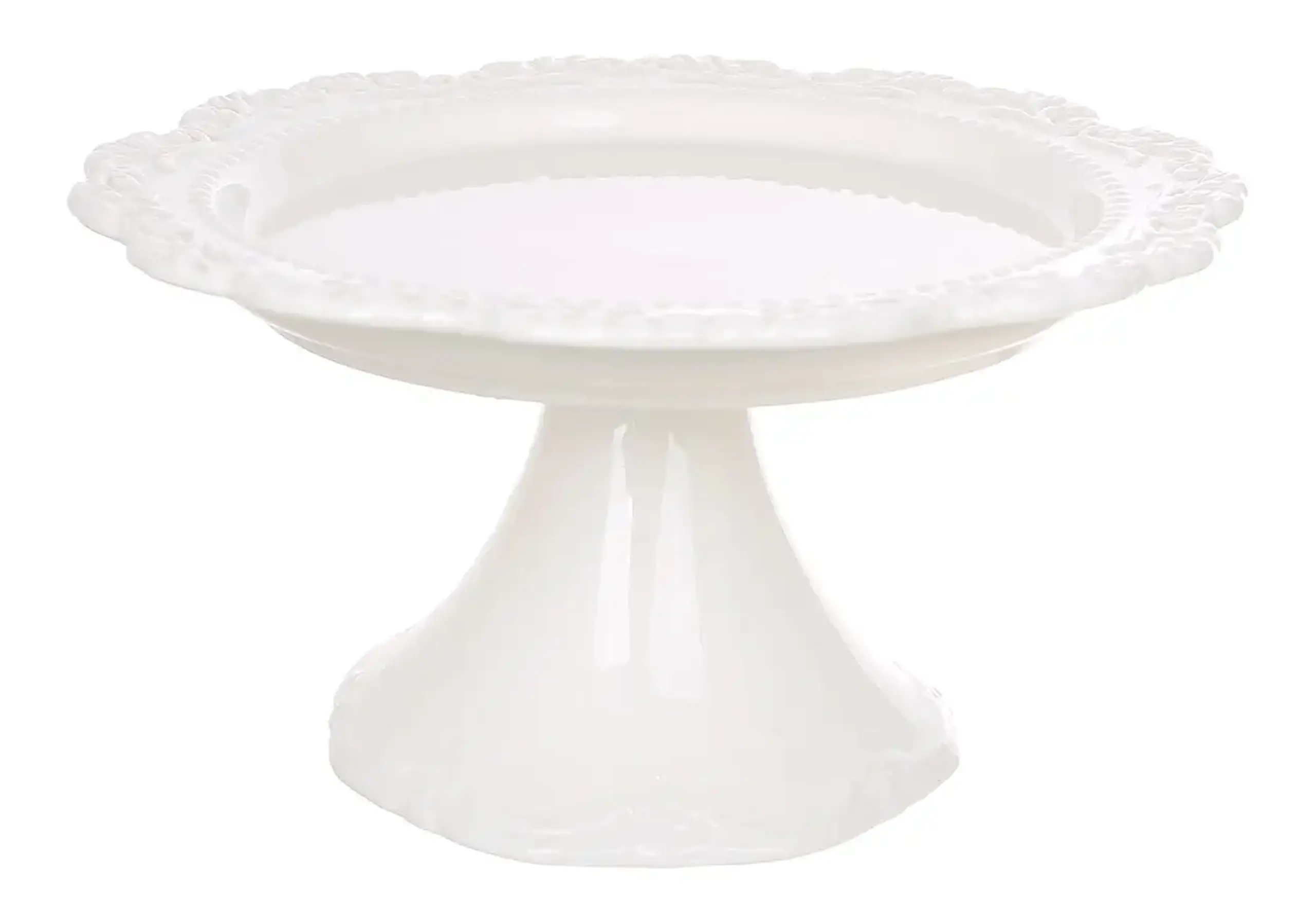 Farfurie din porțelan pe picior, Ajour, D22,5 cm
