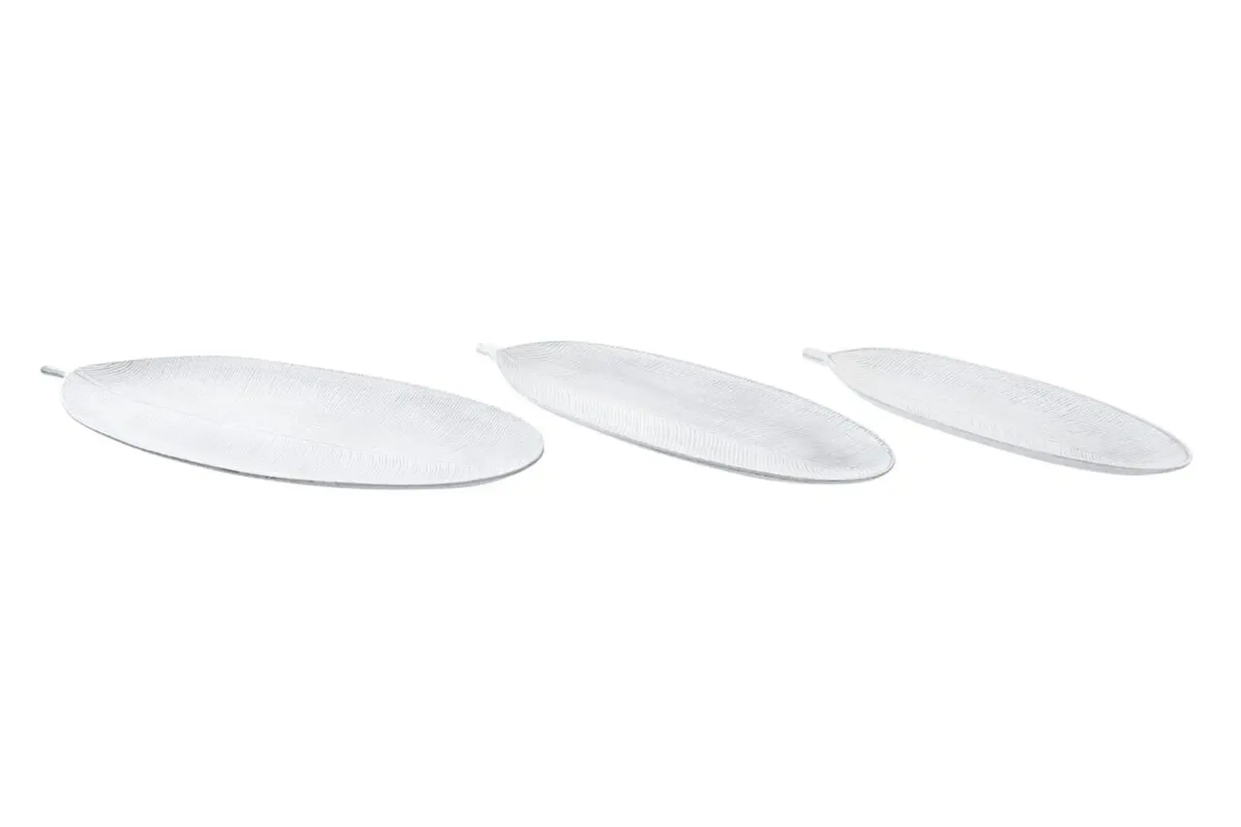 Set din 3 platouri LEAVES WHITE