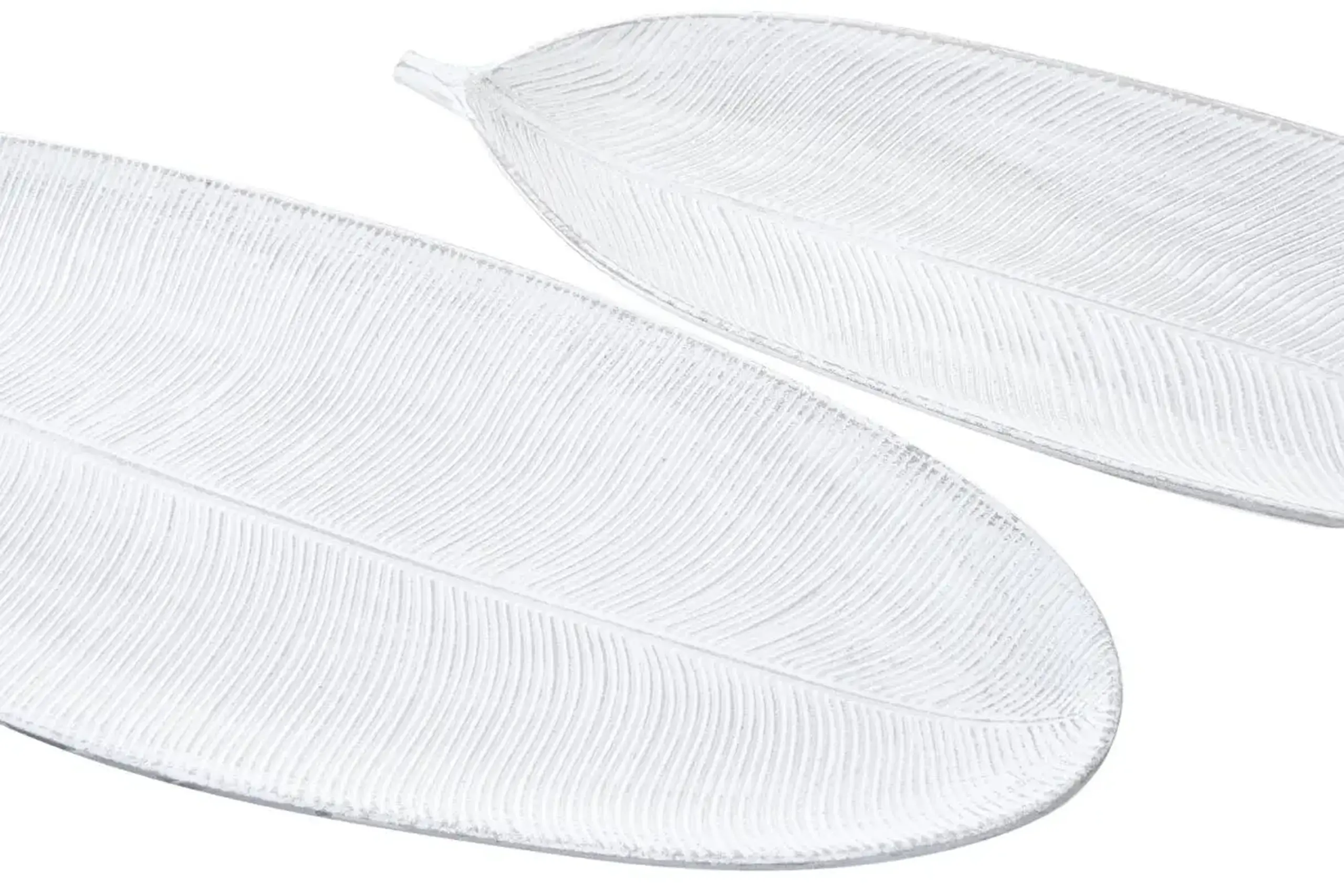 Set din 3 platouri LEAVES WHITE