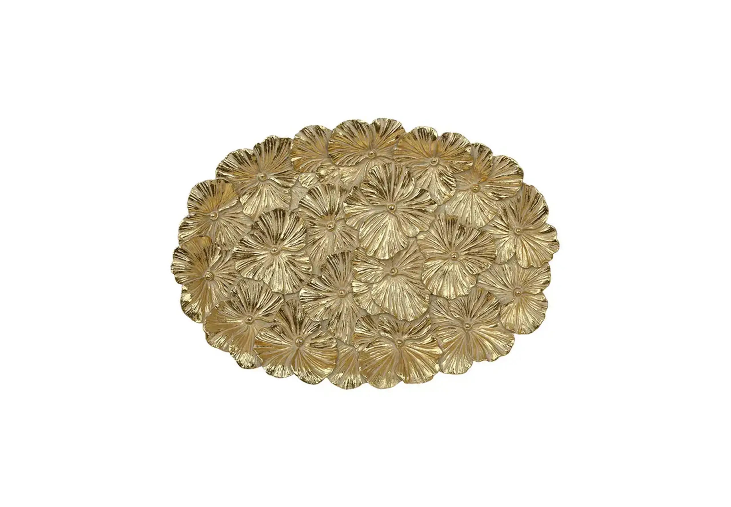 Platou decorativ, Gold Flowers, 23cm