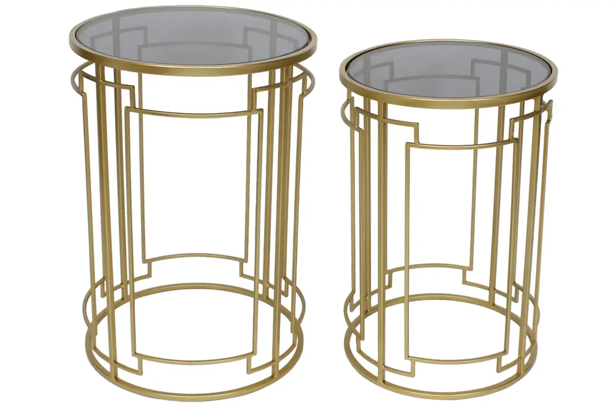 Set din 2 măsuțe metal auriu