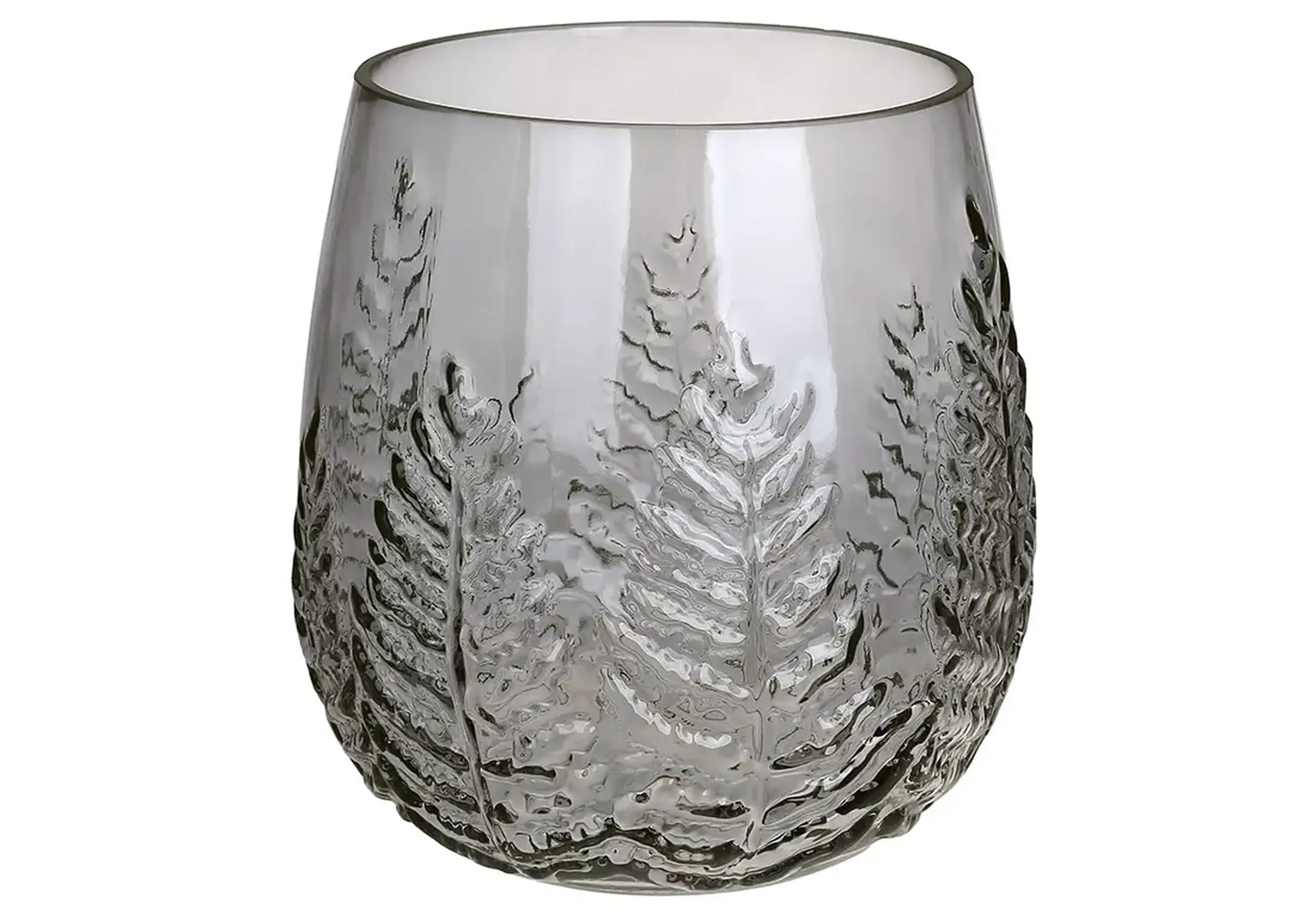 Vază din sticlă Leaf Smoke, 19cm