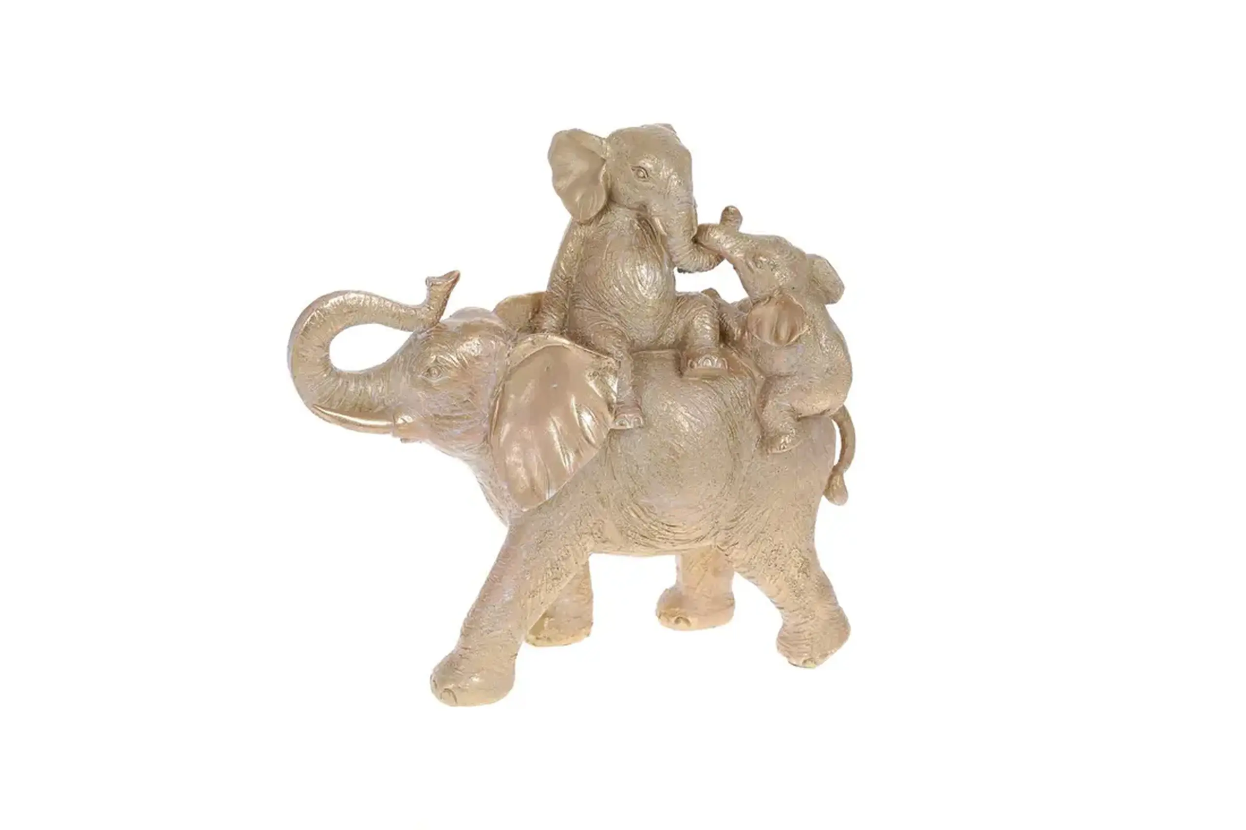 Statuietă decorativă, Elefant cu copii, 32cm