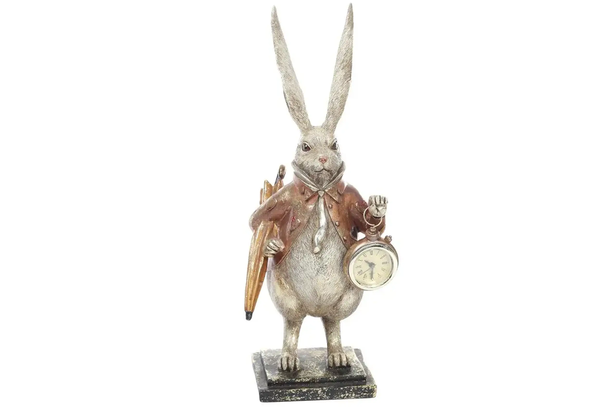 Figurină decorativă, Iepure cu ceas, 33cm