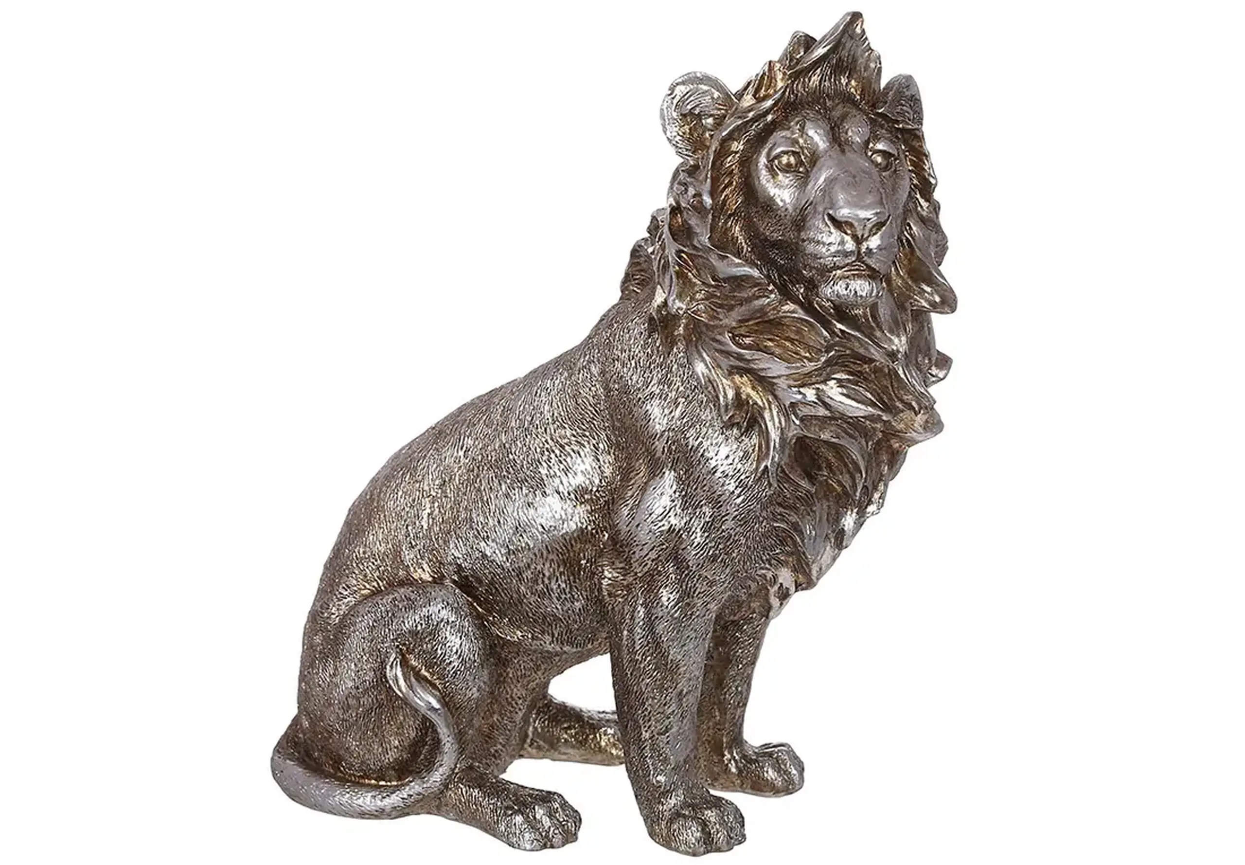 Figurină decorativă Lion Silver,19cm